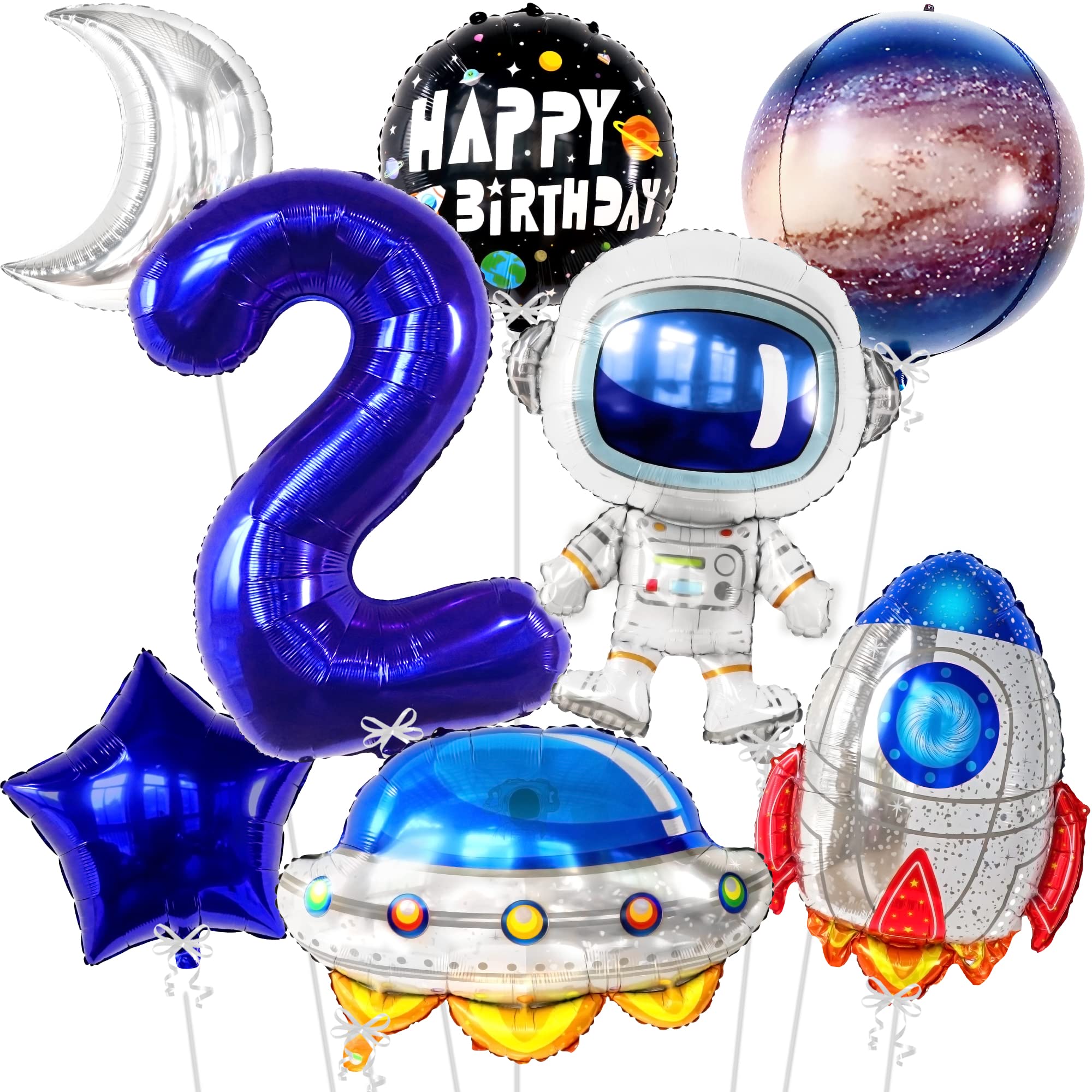 40 Inch Two The Moon Balloons - Large Galaxy Birthday Decorations for Boys | Outer Space Party Supplies | Perfect for Space Themed Birthday Parties, Baby Showers & Cosmic Celebrations