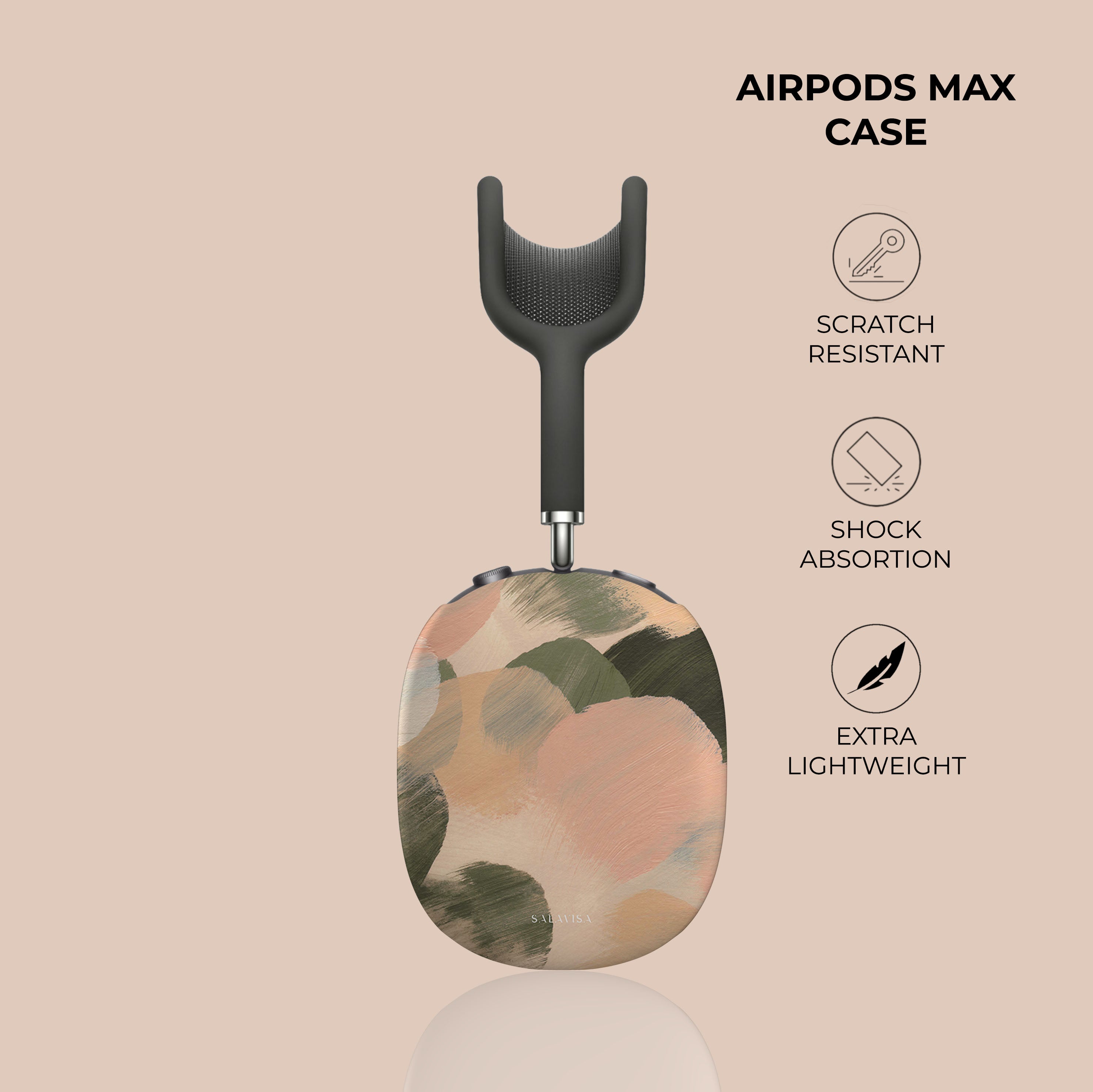 Premium Beige Minimalist AirPods Max Case - Soft Protective Cover for Apple AirPods Max Headphones | Travel, Gym & Daily Use Accessory