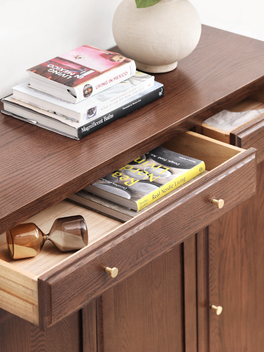 American Style Oak Solid Wood Shoe Cabinet - Durable Entryway Storage Organizer for Hallway, Closet & Mudroom