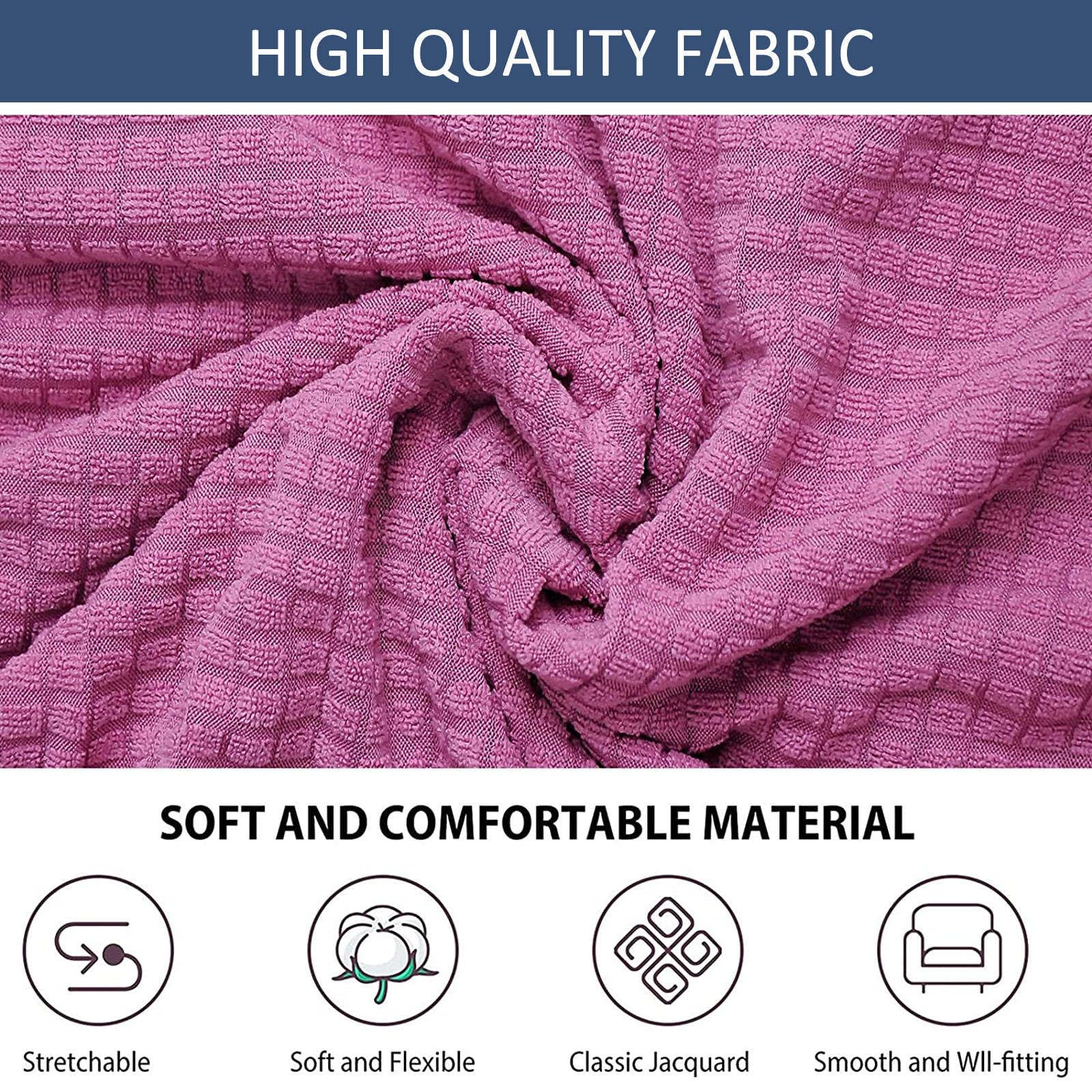 Stretch Wingback Chair Slipcover - Soft Plaid Dining Room & Bedroom Chair Protector - Pink Set of 2 - Perfect for Kids Chairs, Home Decor & Furniture Protection
