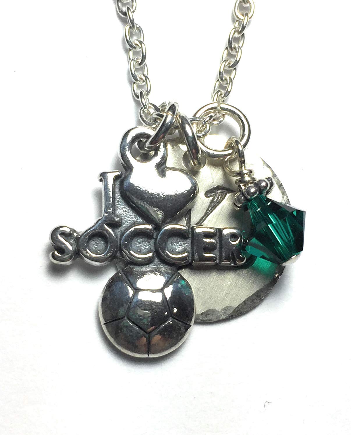 Personalized Sterling Silver Soccer Charm Necklace - Custom Initial Pendant for Women & Girls - Perfect Gift for Soccer Lovers, Players & Fans (Game Day, Birthday, Graduation)