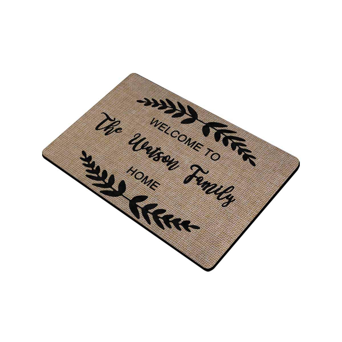 Personalized Welcome Door Mat with Custom Text & Name - Non-Slip Outdoor Entryway Rug for Front Porch, Home Entrance & Housewarming Gifts