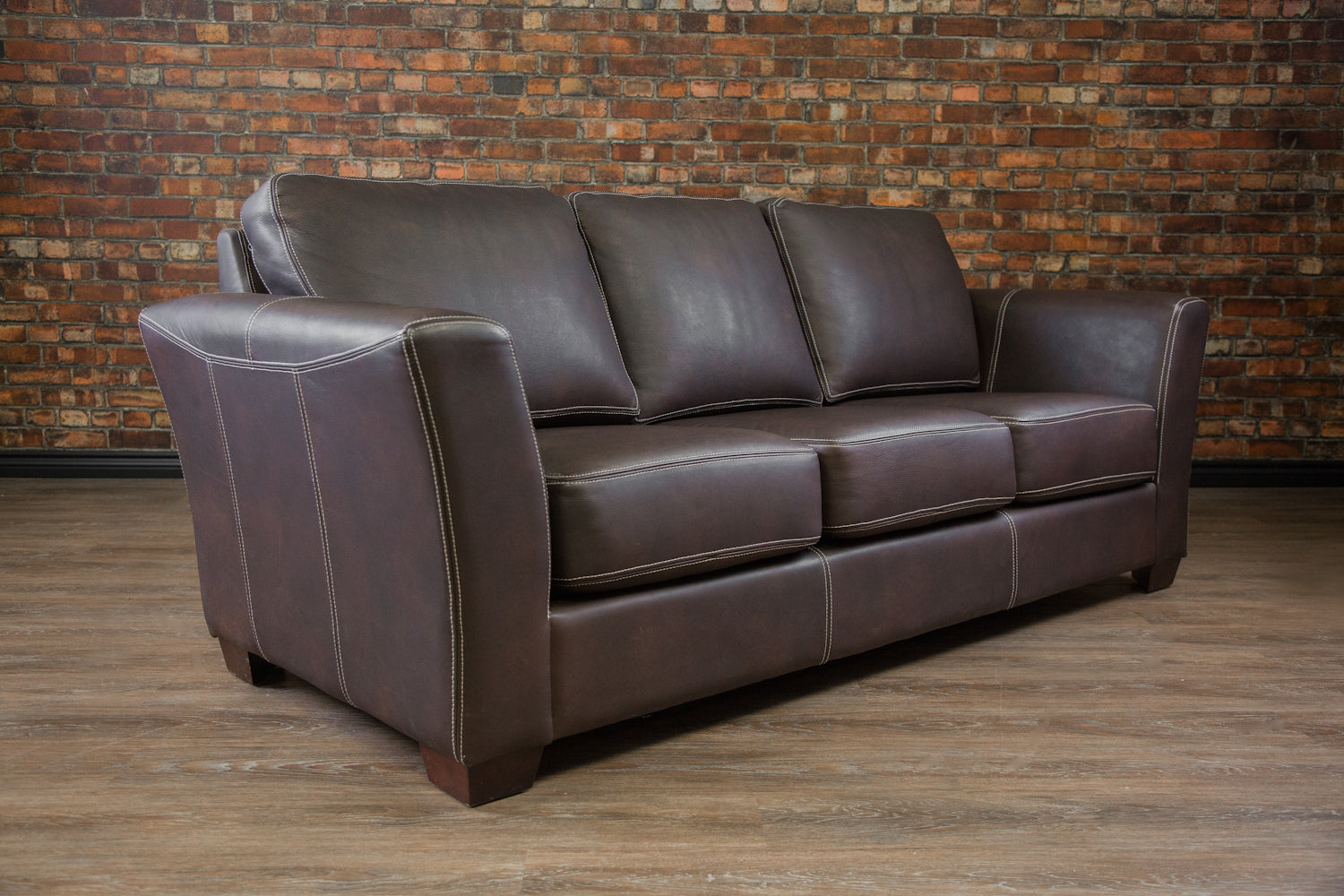 Premium Aspen Leather Sofa - Modern & Comfortable Genuine Leather Couch for Living Room, Office, or Lounge - Perfect for Relaxing & Entertaining Guests