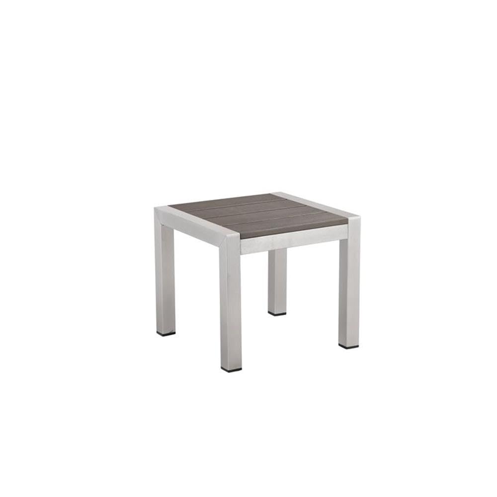 2-Piece Aluminum Patio Lounger Set with Side Table in Gray - Outdoor Furniture for Poolside, Garden, and Backyard Relaxation