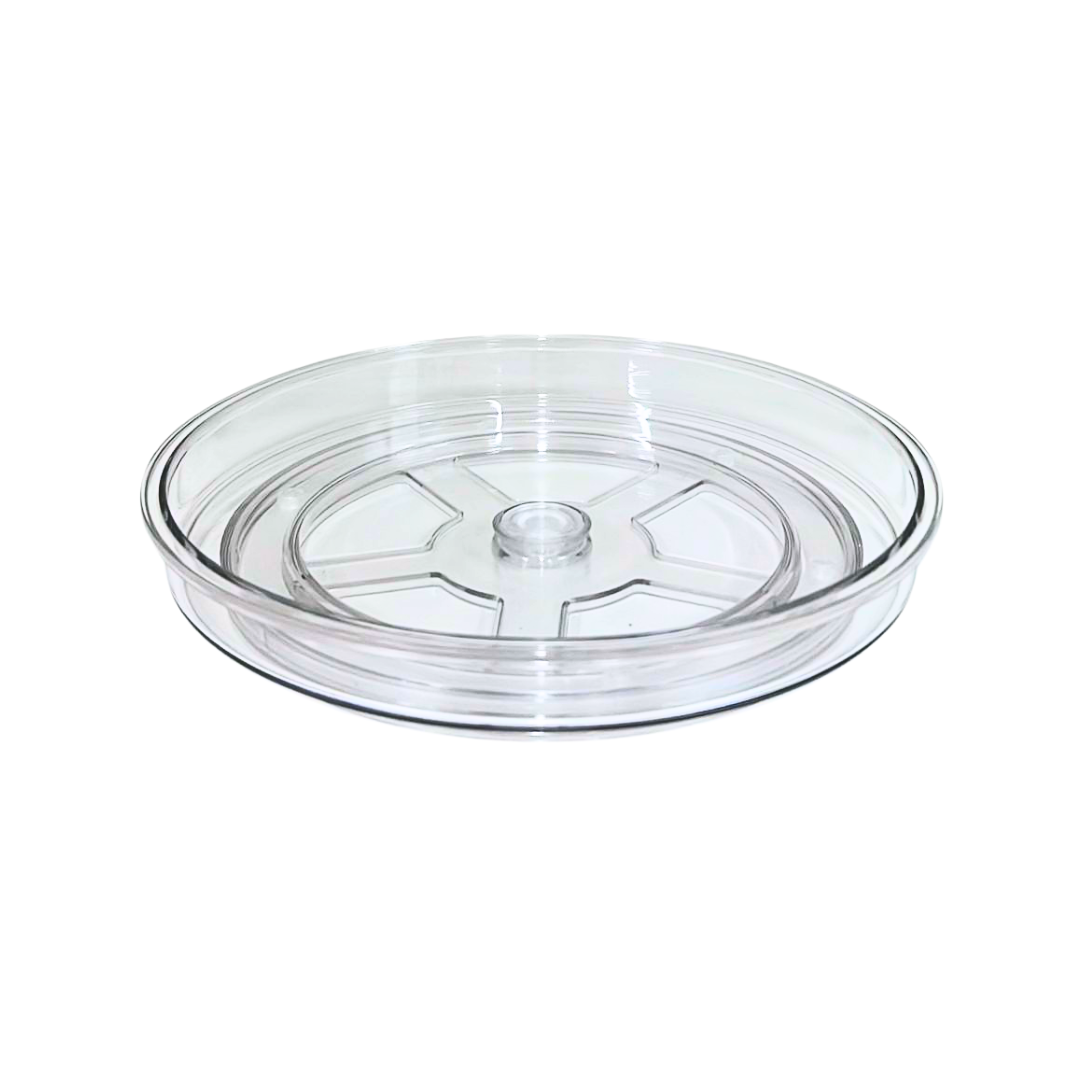 23cm Clear Lazy Susan Turntable - 360° Rotating Organizer for Spices, Makeup & Kitchen Accessories - Perfect for Countertop, Pantry & Vanity Organization