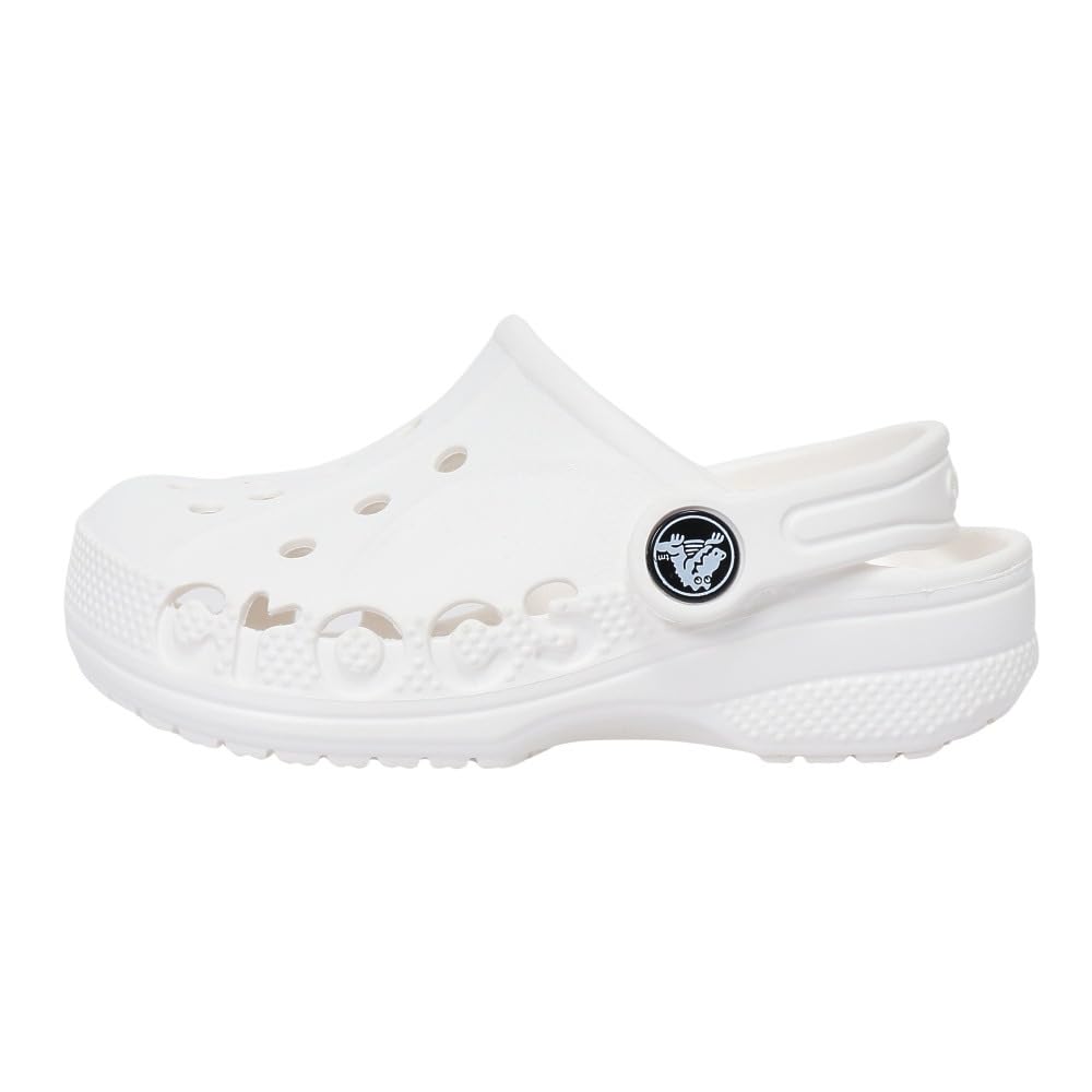 Crocs Kids Baya Clog - White Unisex Toddler Shoes Size 10 US | Comfortable Lightweight Slip-On Clogs for Boys & Girls | Perfect for Playtime, Beach & Everyday Wear