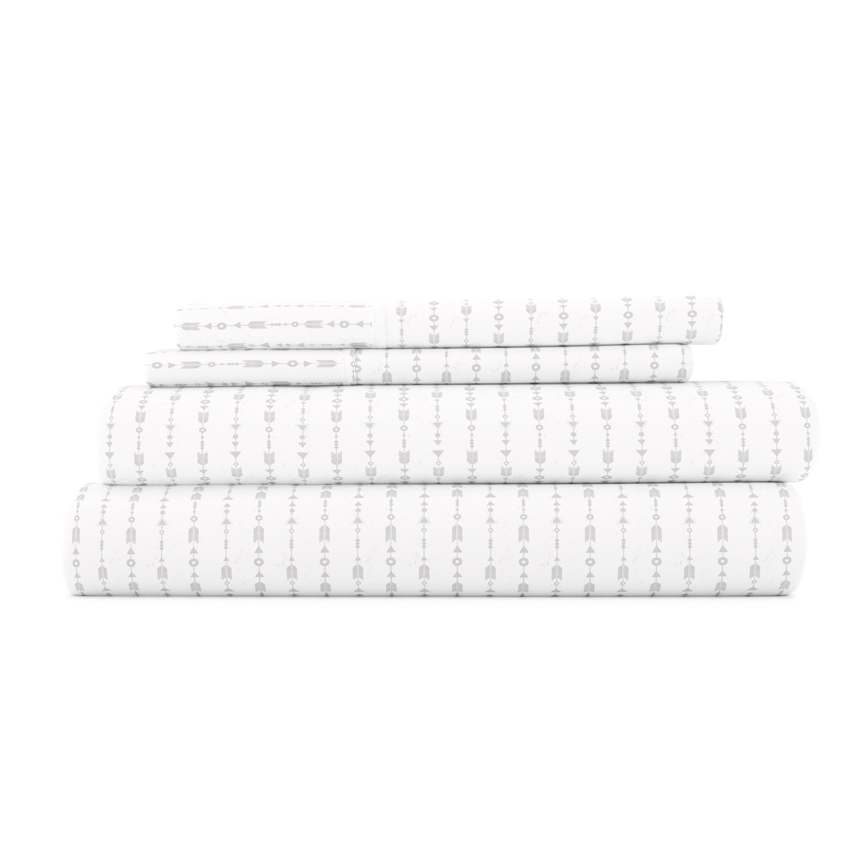 Beaded Arrows Pattern 4-Piece Queen Sheet Set - Soft Bedding for Comfortable Sleep - Perfect for Guest Rooms, Dorms & Cozy Bedrooms
