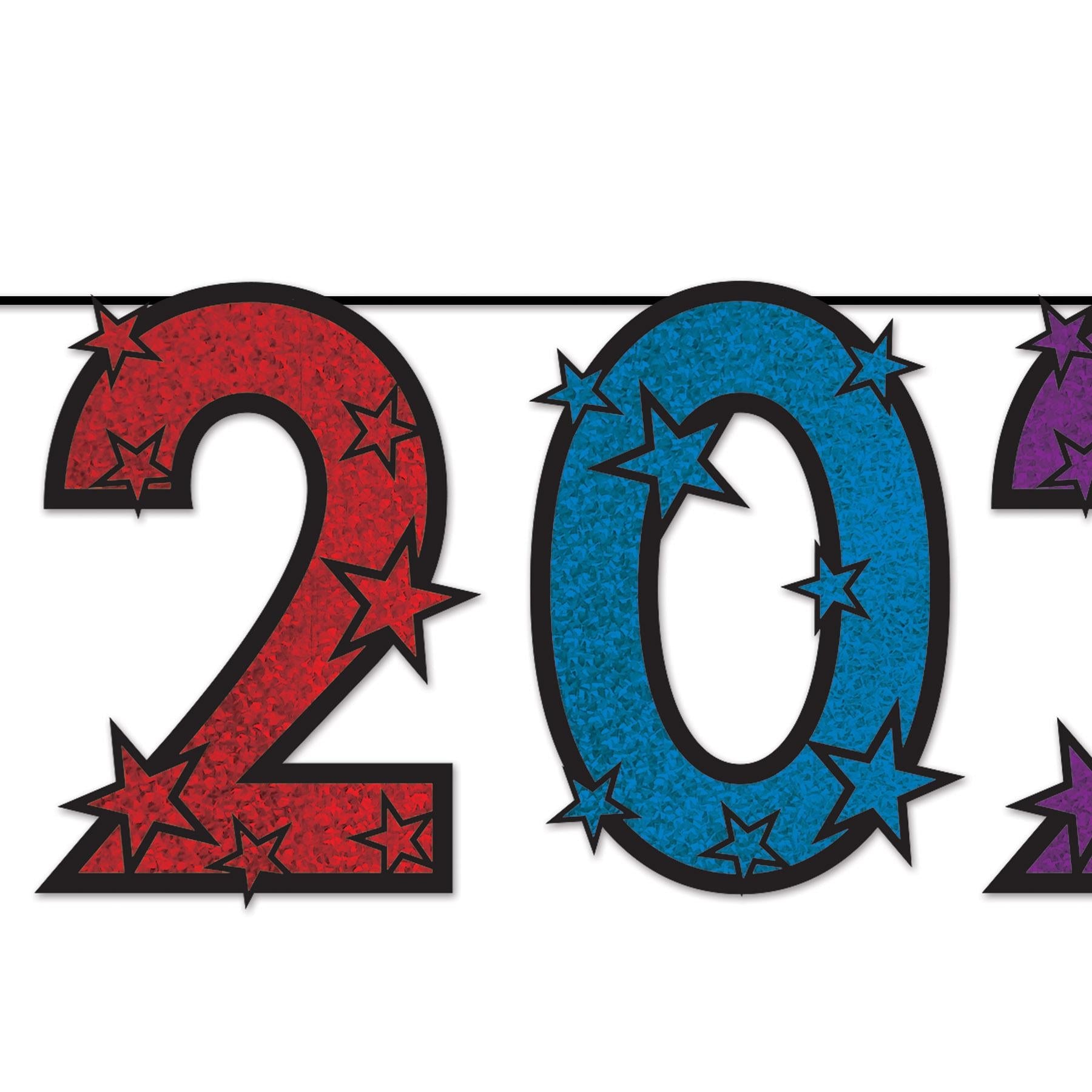 12 Pack Beistle 2026 Multi-Color Glitter Streamers - Party Decorations for New Year, Birthday & Graduation Celebrations