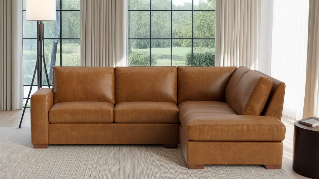 Extra Deep Couch Potato Sectional Sofa with Bumper - Perfect for Movie Nights & Family Gatherings