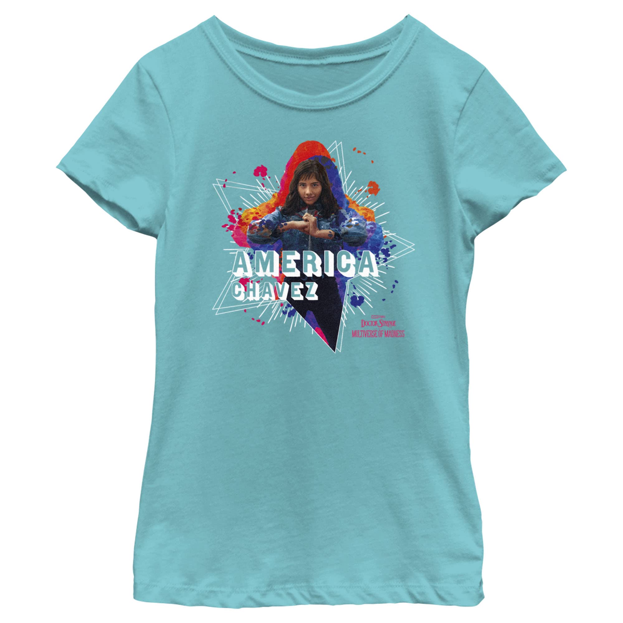 Marvel Girl's Chavez Graphic Paint T-Shirt for Women | Superhero Fashion Tee | Perfect for Cosplay, Comic Con & Casual Wear