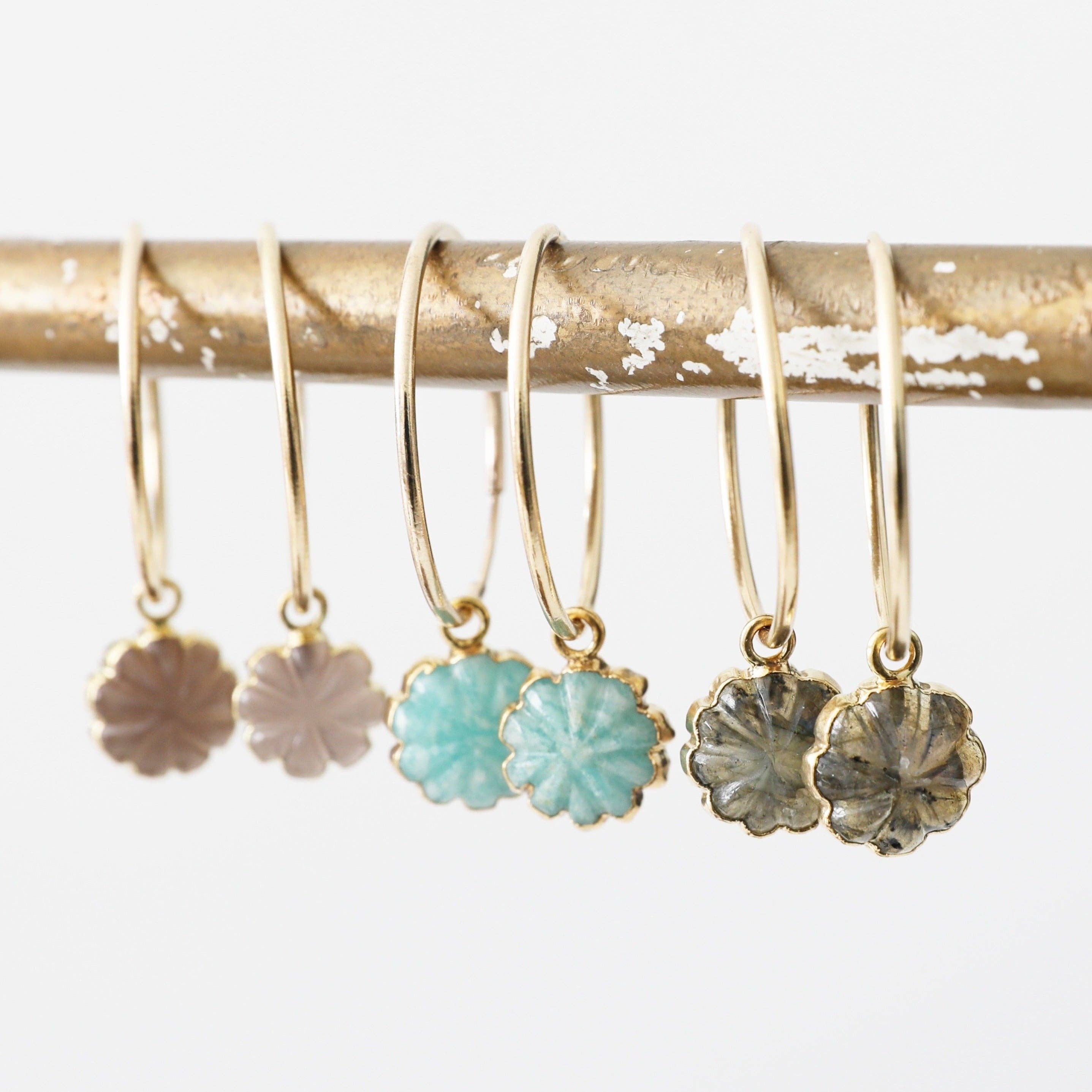 Bloom Hoop Earrings for Women - 14K Gold Plated Dainty Hoops - Trendy Minimalist Jewelry for Everyday Wear, Parties & Gifts