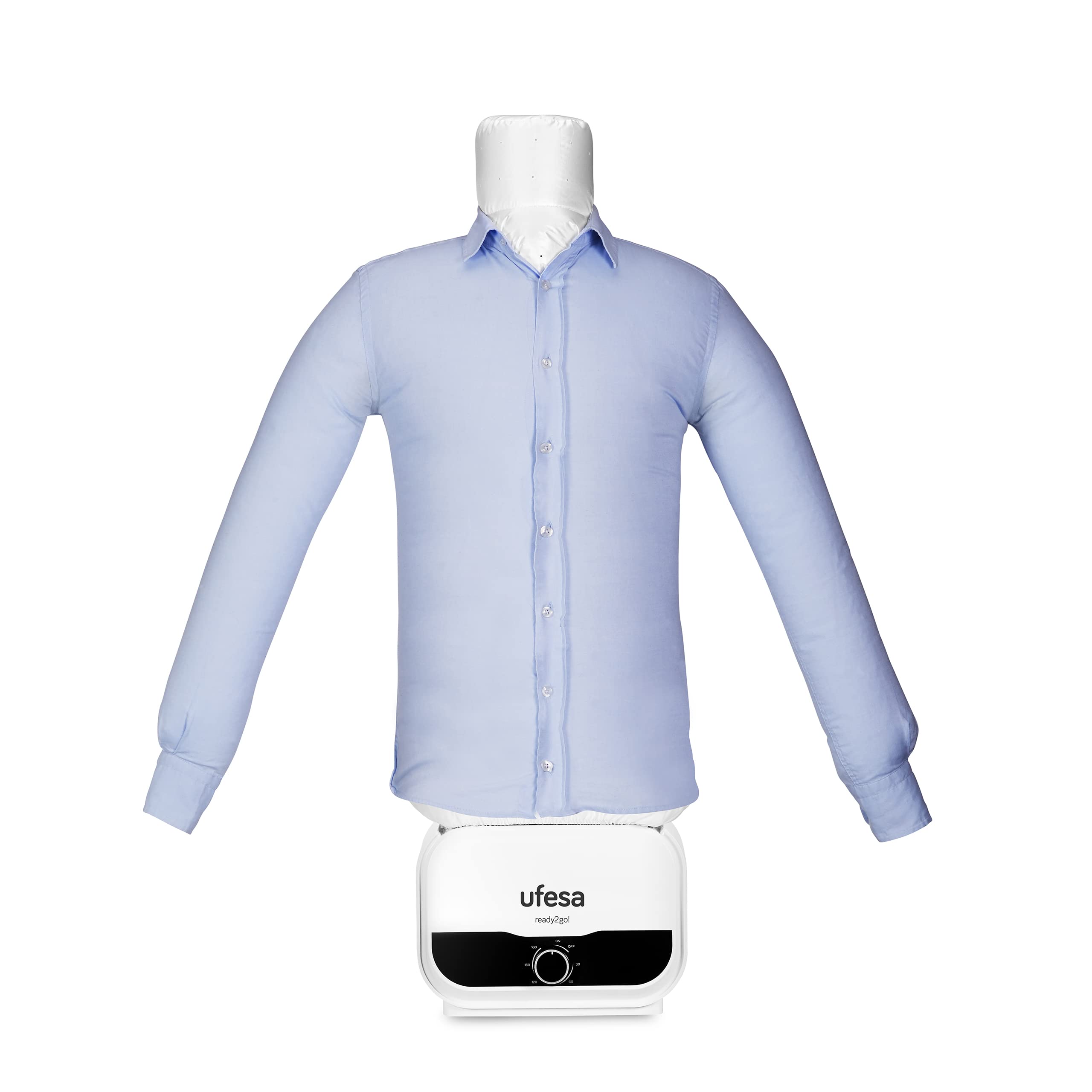 Ufesa SV1200 Mannequin, Automatic Shirt Steamer, 1200W Vertical Garment Steamer, Deodorizes & Neutralizes Odors, 3-Hour Timer, Sizes S to XXL - Perfect for Home, Office, and Travel Use