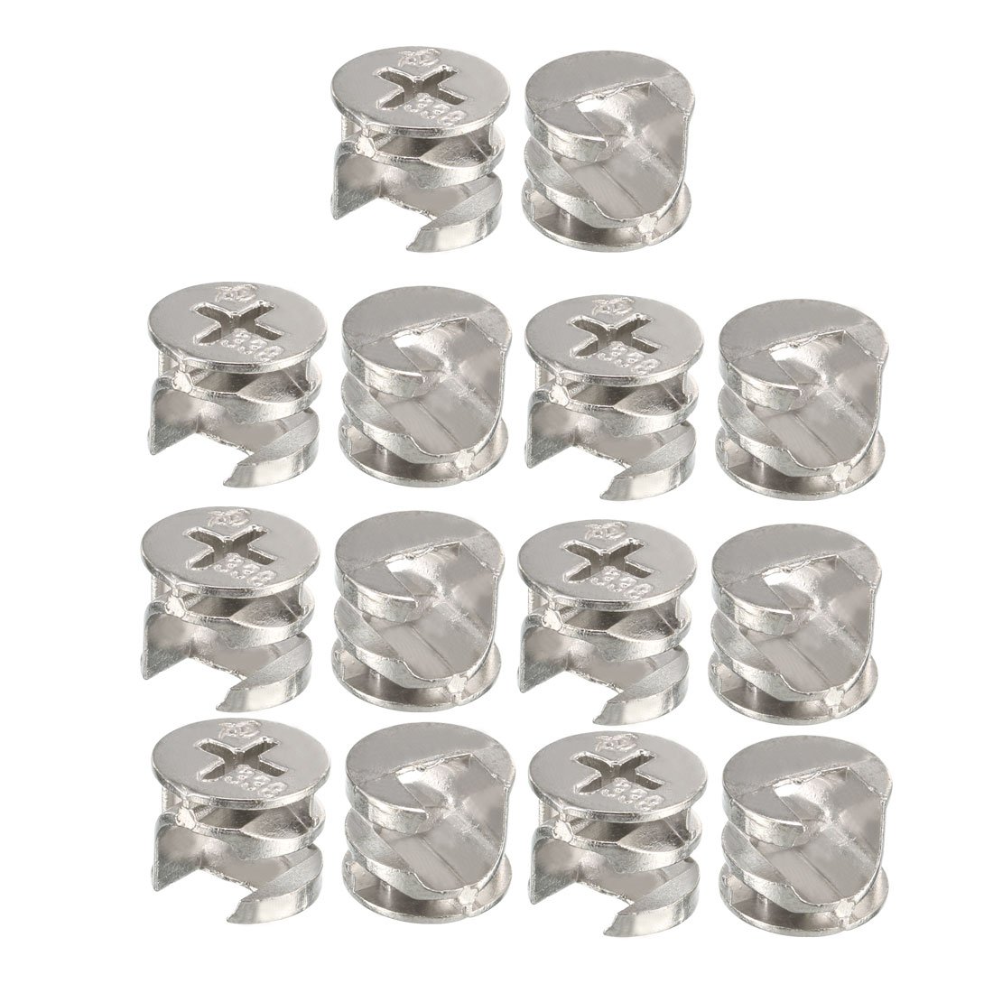 14Pcs Furniture Connector Cam Lock Fittings 14.4mm x 11.5mm - Cabinet Drawer Dresser Wardrobe Panel Fasteners for DIY Furniture Assembly & Repair