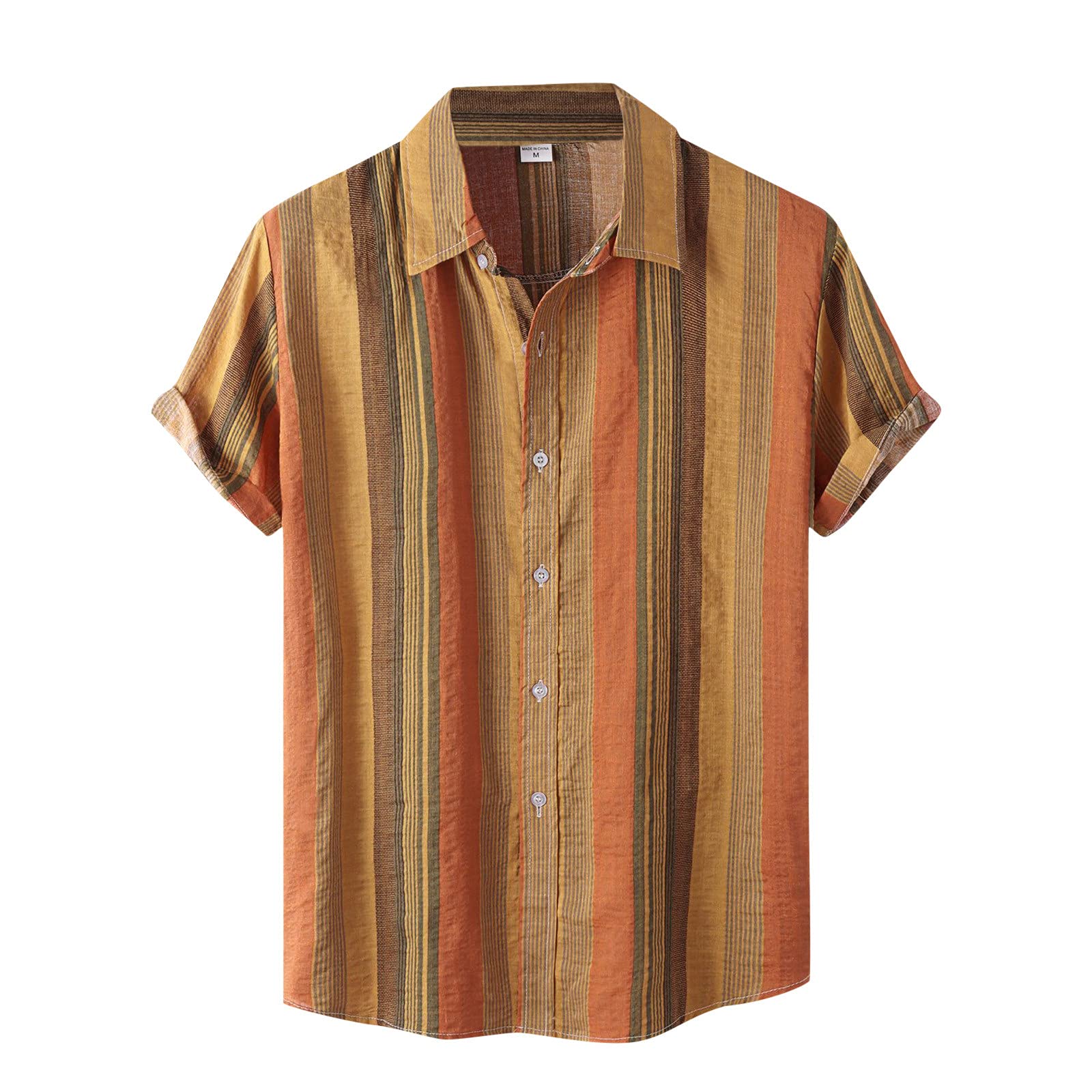 Men's Casual Short Sleeve Stripe Shirt - Beach & Summer Wear