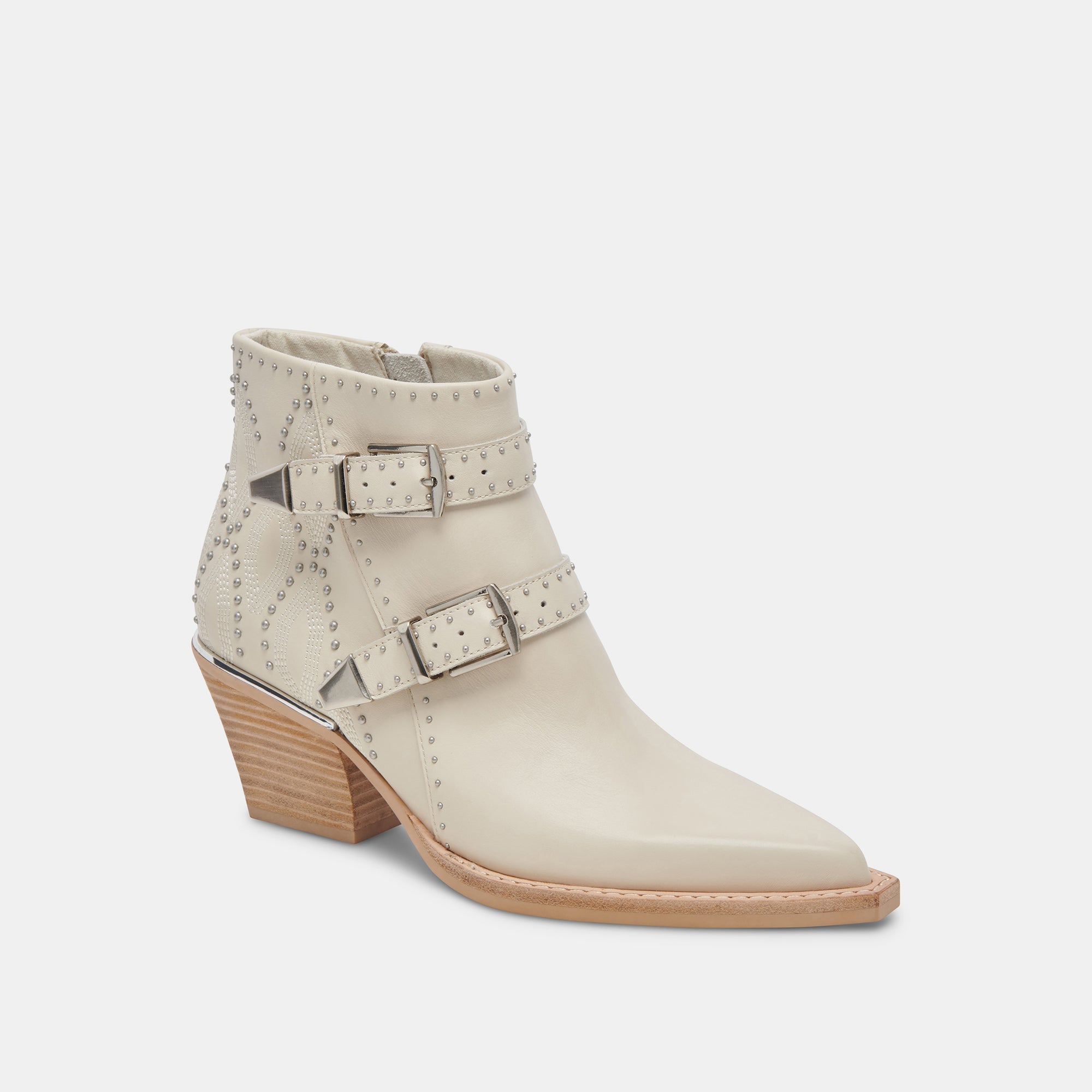 RONNIE BOOTIES IVORY LEATHER - Women's Fashion Ankle Boots, Comfortable & Stylish for Fall & Winter - Perfect for Casual Outfits, Work & Date Nights