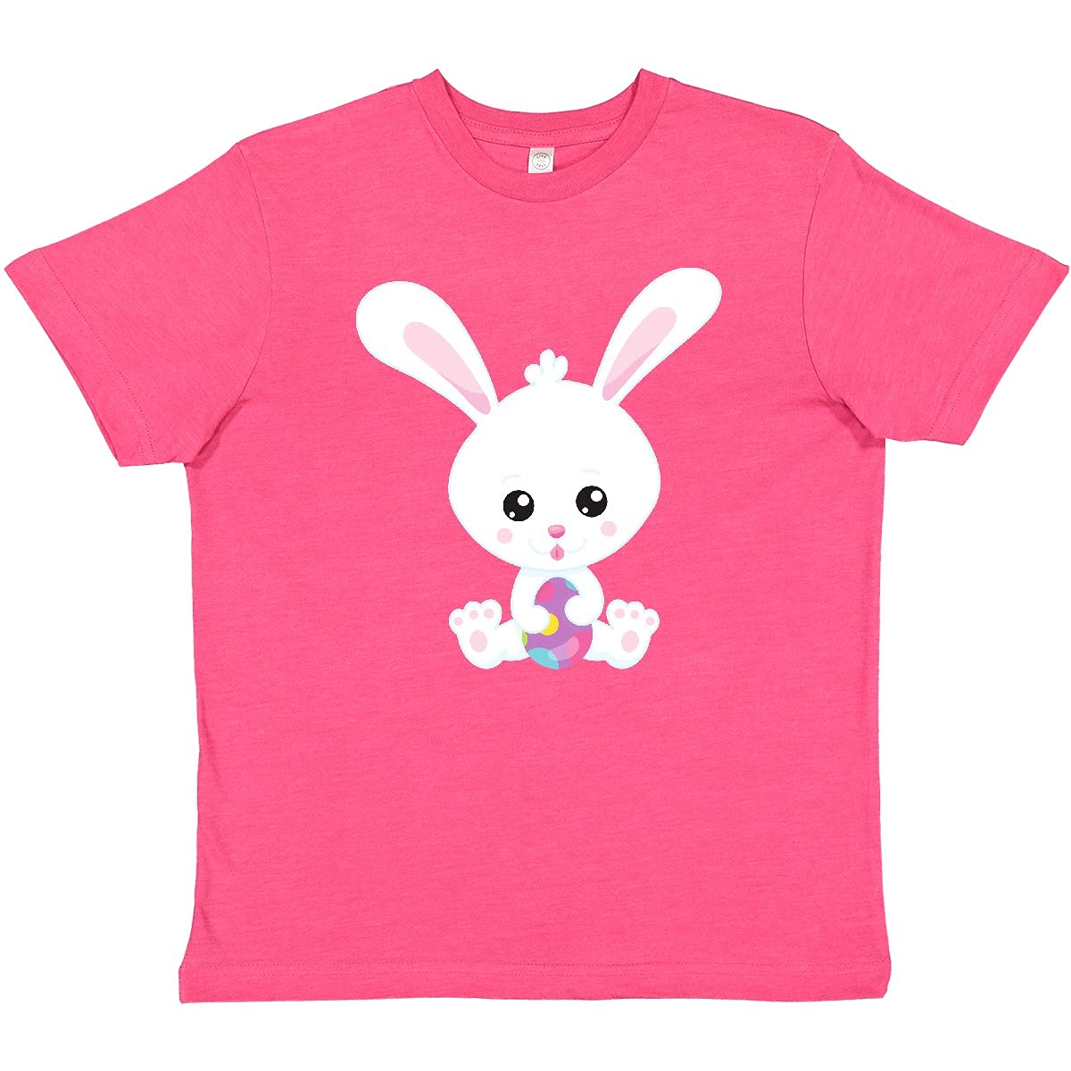 Inktastic Easter Bunny T-Shirt for Youth - Cute White Bunny & Easter Eggs Design - Perfect for Easter Celebrations, Spring Parties & Family Gatherings