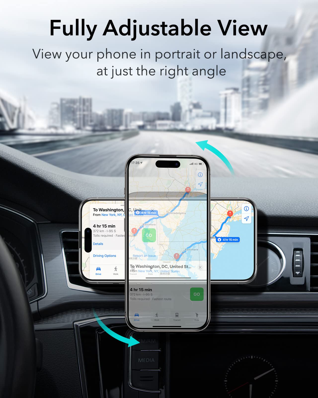 ESR MagSafe Car Mount - Magnetic Air Vent Phone Holder for iPhone 16/15 Pro Max/Plus/14/13/12 Mini & Galaxy S25 Ultra - Secure Hands-Free Car Accessory (No Charging) - Perfect for Commuting, Road Trips & GPS Navigation