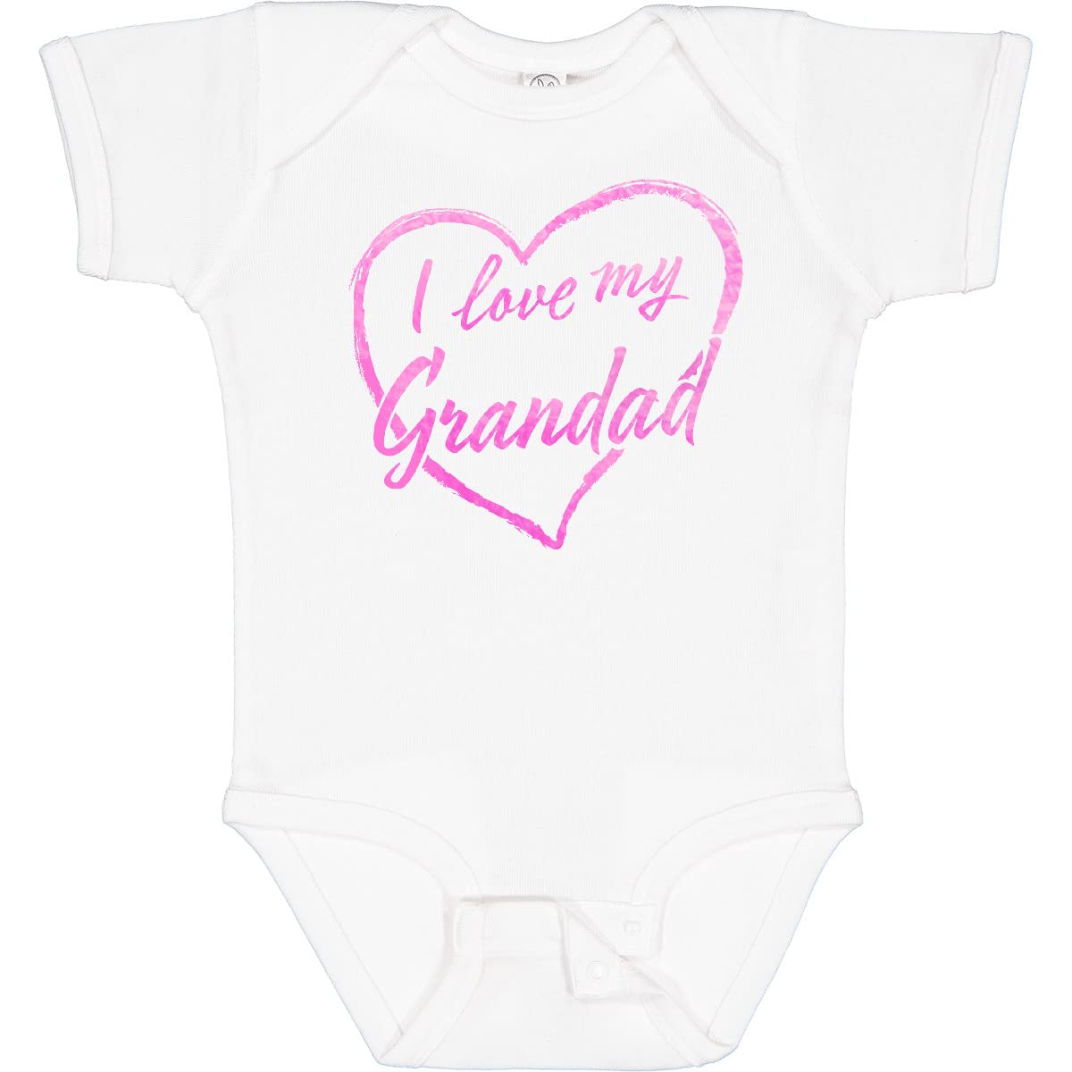 Inktastic I Love My Grandad Pink Chalk Heart Baby Bodysuit - Cute Grandfather-Grandchild Matching Outfit for Family Photos & Special Occasions