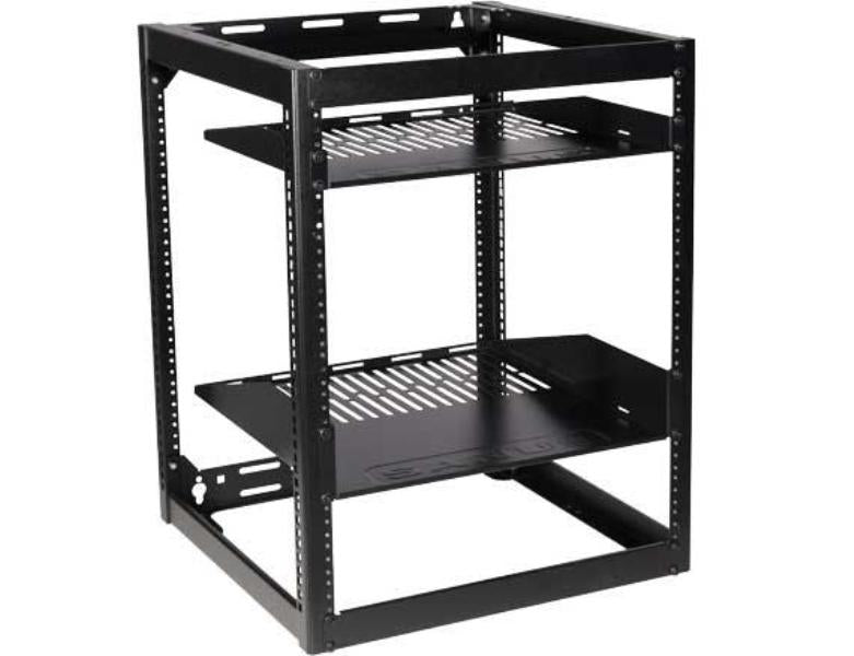 SANUS 15U Stackable Skeleton Rack - Heavy Duty Server Rack Component for Network Equipment & AV Installation - Perfect for Data Centers & Home Office Server Setup