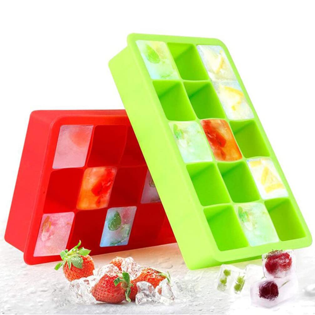 15-Piece Silicone Ice Cube Cake Mold Set - DIY Ice Brick Molds for Baking, Candy Making & Cocktail Ice Cubes - Perfect for Birthday Parties, Weddings & Home Baking