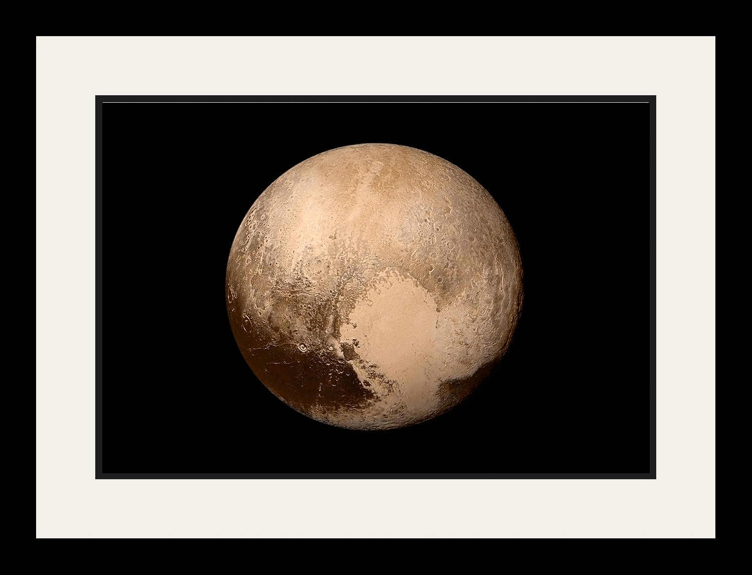 Planet Pluto Astronomy Poster - Solar System & Galaxy Wall Art Decor - Framed Educational Print for Classroom, Office & Home (19x25 Inches) - Perfect for Space Enthusiasts & Science Teachers