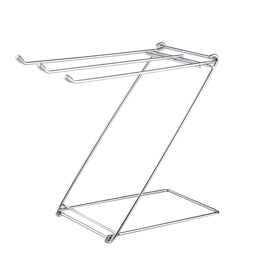 Stainless Steel Free Standing Towel Rack - Foldable & Rustproof Bathroom/Kitchen Organizer for Towels & Rags (Silver, One Size) | Perfect for Small Spaces, Dorm Rooms & RV Living