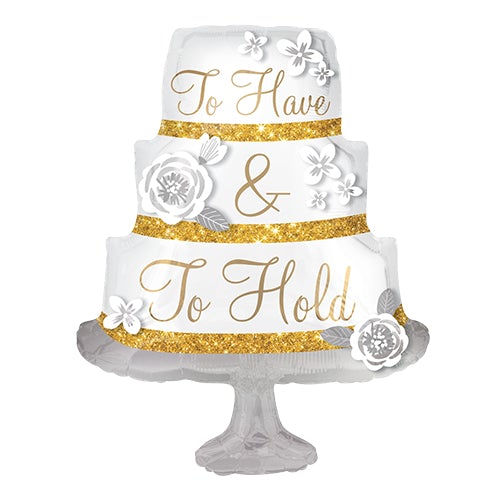 28 Inches Wedding Cake Topper Foil Balloon - Elegant Decoration for Wedding Cakes, Bridal Showers & Anniversary Celebrations