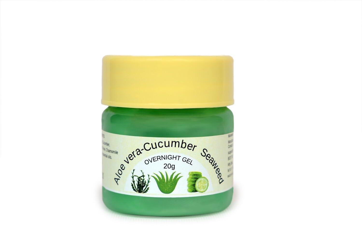 Vrikshanic Aloe Vera Cucumber Seaweed Gel - Hydrating Face Moisturizer with Cucumber & Aloe Vera Juice for Men & Women | Overnight Skin Care Treatment | 20g | Perfect for Nighttime Hydration & Soothing Skin Irritation