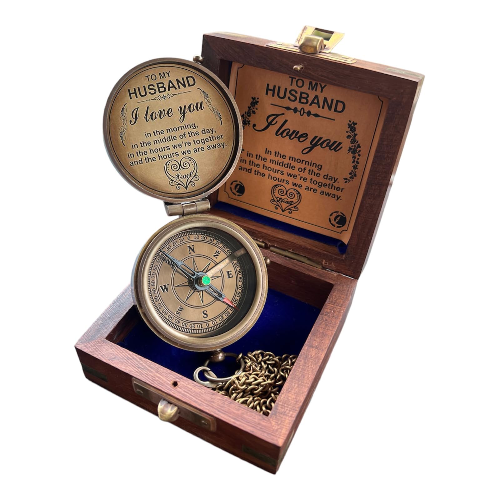 Personalized Engraved Compass - Unique Gift for Husband, Boyfriend, Fiance | Long Distance Relationship Keepsake | Military Deployment Gift | Perfect for Hiking, Camping & Outdoor Adventures