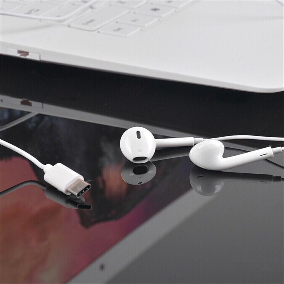 MHtech USB C Wired Headphones with Mic & Volume Control - HiFi Stereo In-Ear Earphones for iPhone 16 Pro Max/16/16 Pro/15 Pro Max - Perfect for Gaming, Music & Calls