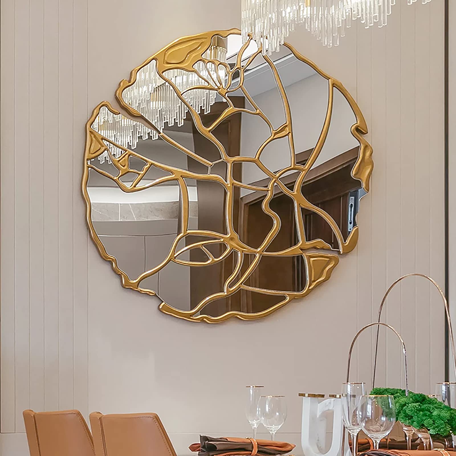 XIAOQIAO 80x80cm Wall Mounted Mirror - Modern Decorative Mirror for Bedroom, Bathroom, Living Room & Entryway - Easy Installation - Perfect for Home Decor & Space Enhancement