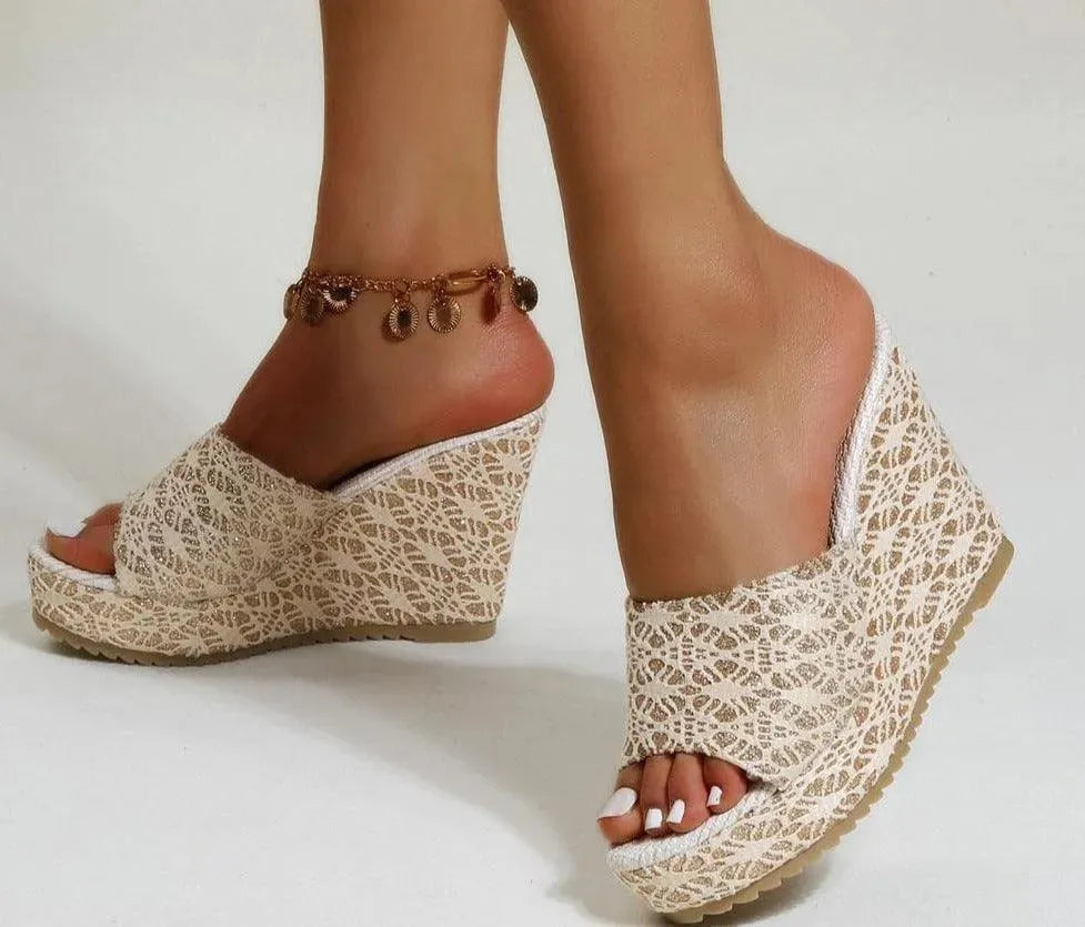 Trendy Printed Wedge Heels for Women - Comfortable & Fashionable Summer Sandals - Perfect for Beach, Parties & Casual Outings