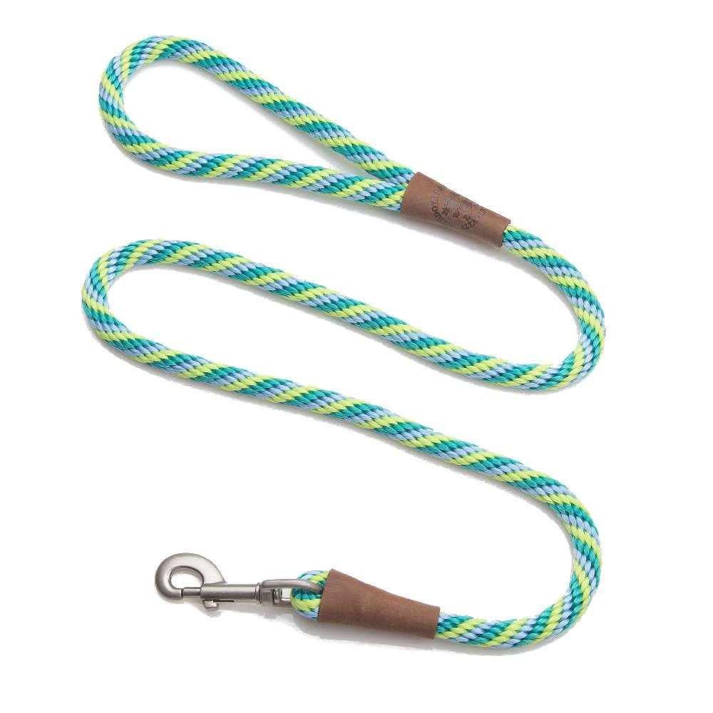 **Mendota Pet Snap Leash – Premium British-Style Braided Dog Lead for Small & Medium Breeds – 3/8 in x 6 ft – Made in USA – Seafoam Color – Perfect for Walks, Training & Outdoor Adventures**