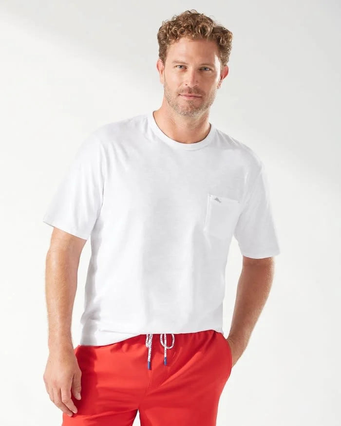 Bali Beach Short Sleeve Crew Neck T-Shirt for Men - Soft Cotton Casual Summer Shirt in White | Perfect for Vacation, Beach Outings & Relaxing