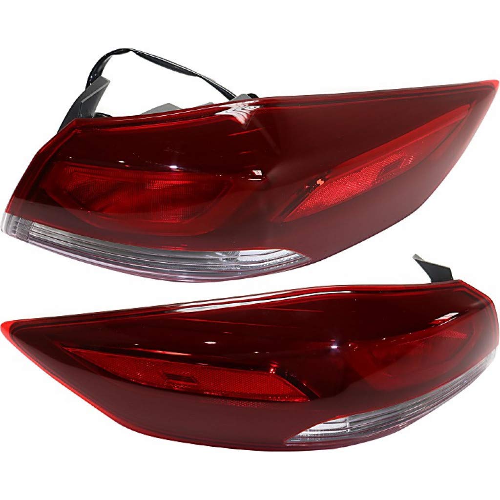 2017-2018 Hyundai Elantra LED Tail Lights Pair - DOT Certified (Driver & Passenger Side) | Includes Bulbs | Replaces 92401-F2020, HY2804142, HY2805142 | Perfect for Night Driving & Enhanced Safety