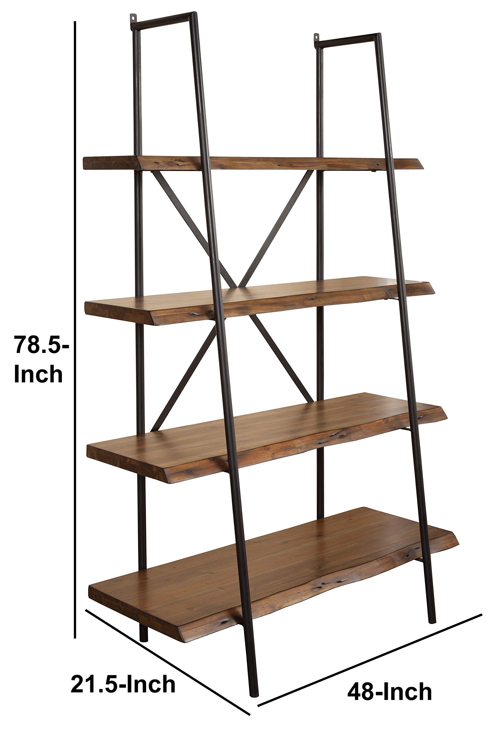 Live Edge Bookshelf in Light Walnut - Handcrafted Alpine Wood Furniture for Home & Office Decor | Rustic Bookshelf for Living Room, Bedroom, or Study