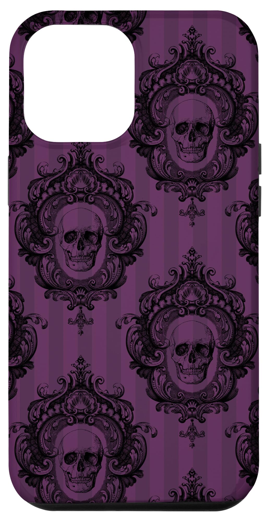 iPhone 12 Pro Max Gothic Dark Purple Skulls Occult Goth Phone Case - Protective Cover for iPhone 12 Pro Max - Perfect for Gothic Fashion Lovers, Halloween, and Dark Aesthetic Enthusiasts