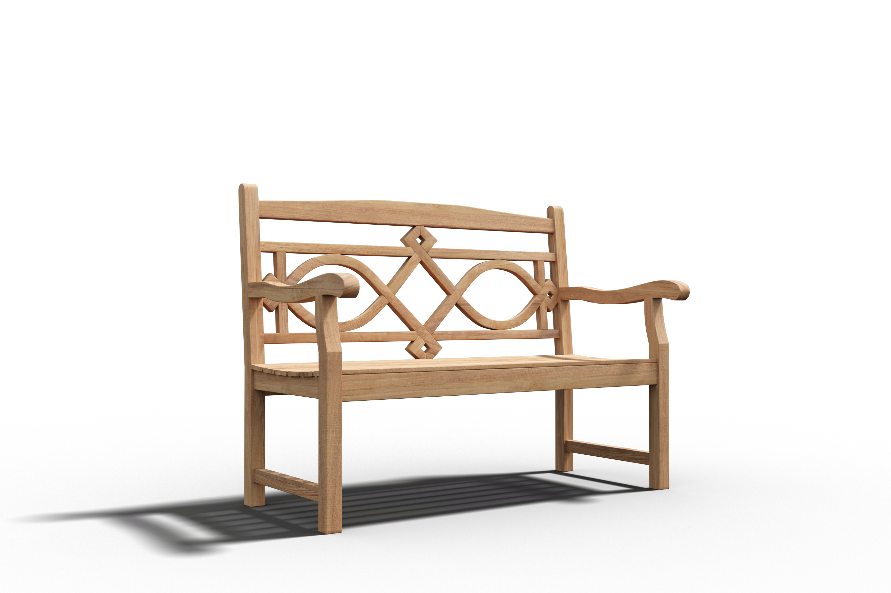 Liane 2-Person Teak Outdoor Bench - Weather-Resistant Garden Seating for Patio, Deck, or Backyard Relaxation