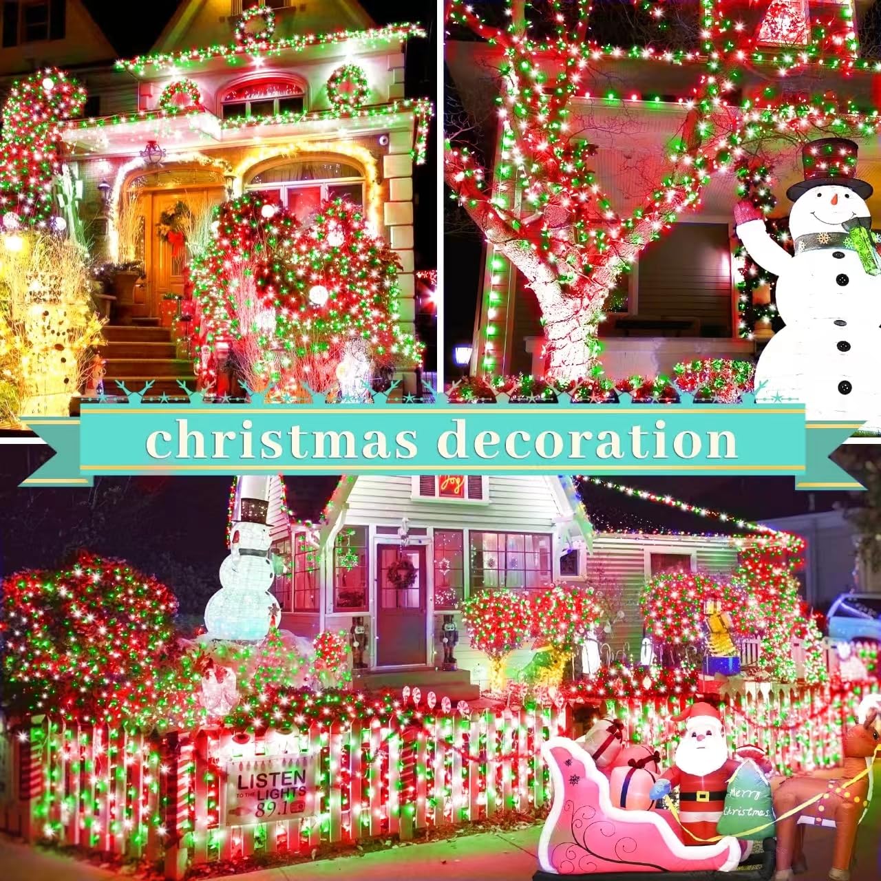 XURISEN 200FT Christmas Lights Outdoor Indoor, 500 LED Super Long String Lights with 8 Modes & Memory Timer - Plug in Twinkle Fairy Lights for Home, Xmas Party, Wedding, Garden, Patio, Tree Decorations