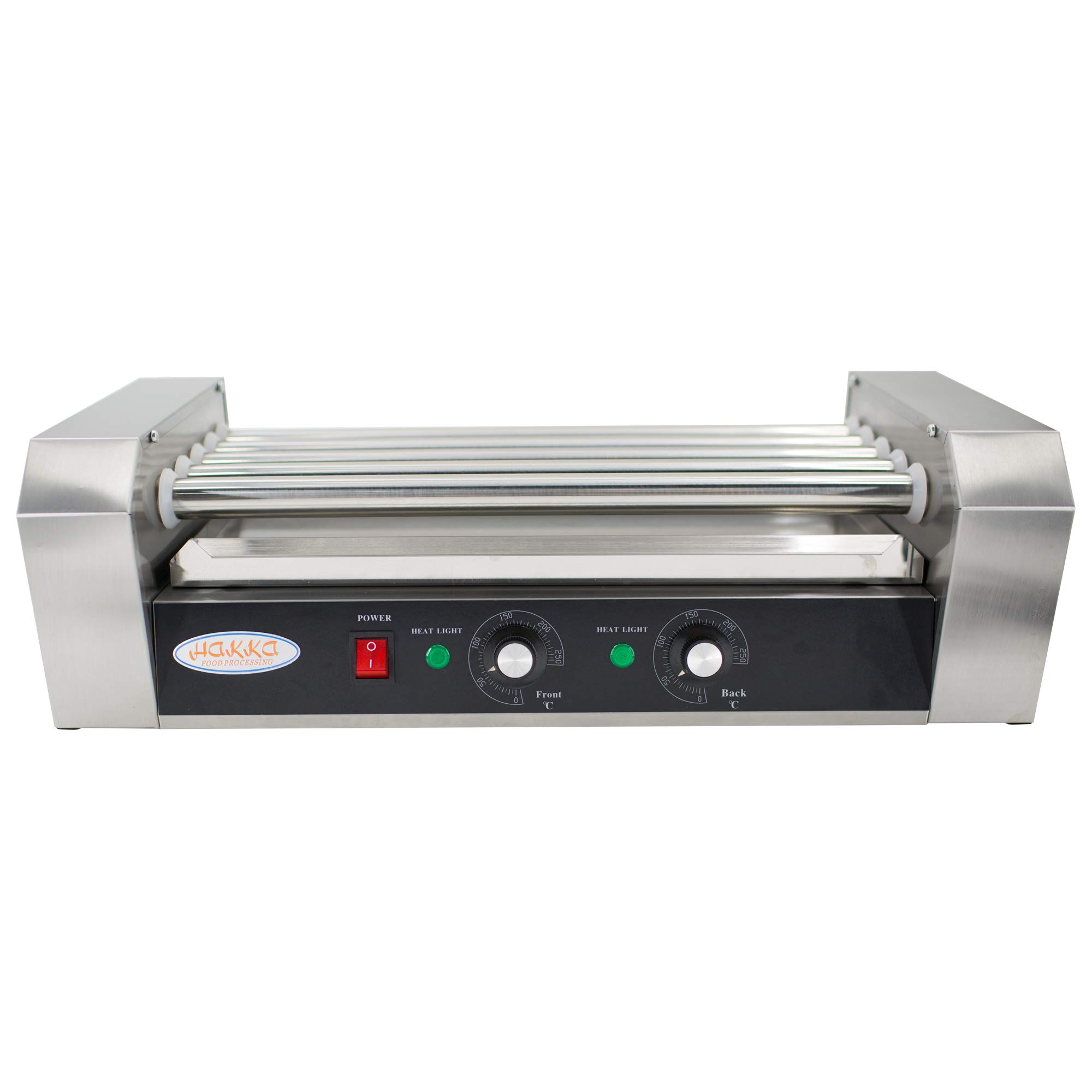 Commercial Hot Dog Roller Grill Machine - 5 Stainless Steel Rollers for Hot Dogs, Sausages & Sandwiches - Perfect for Restaurants, Food Trucks & Concession Stands