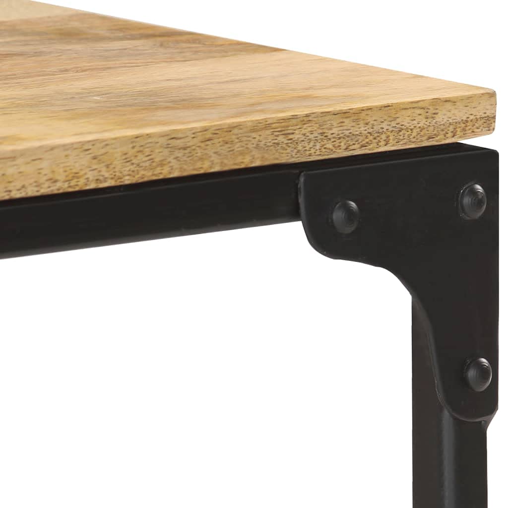 Industrial Style Solid Mango Wood Coffee Table with Storage - 35.4
