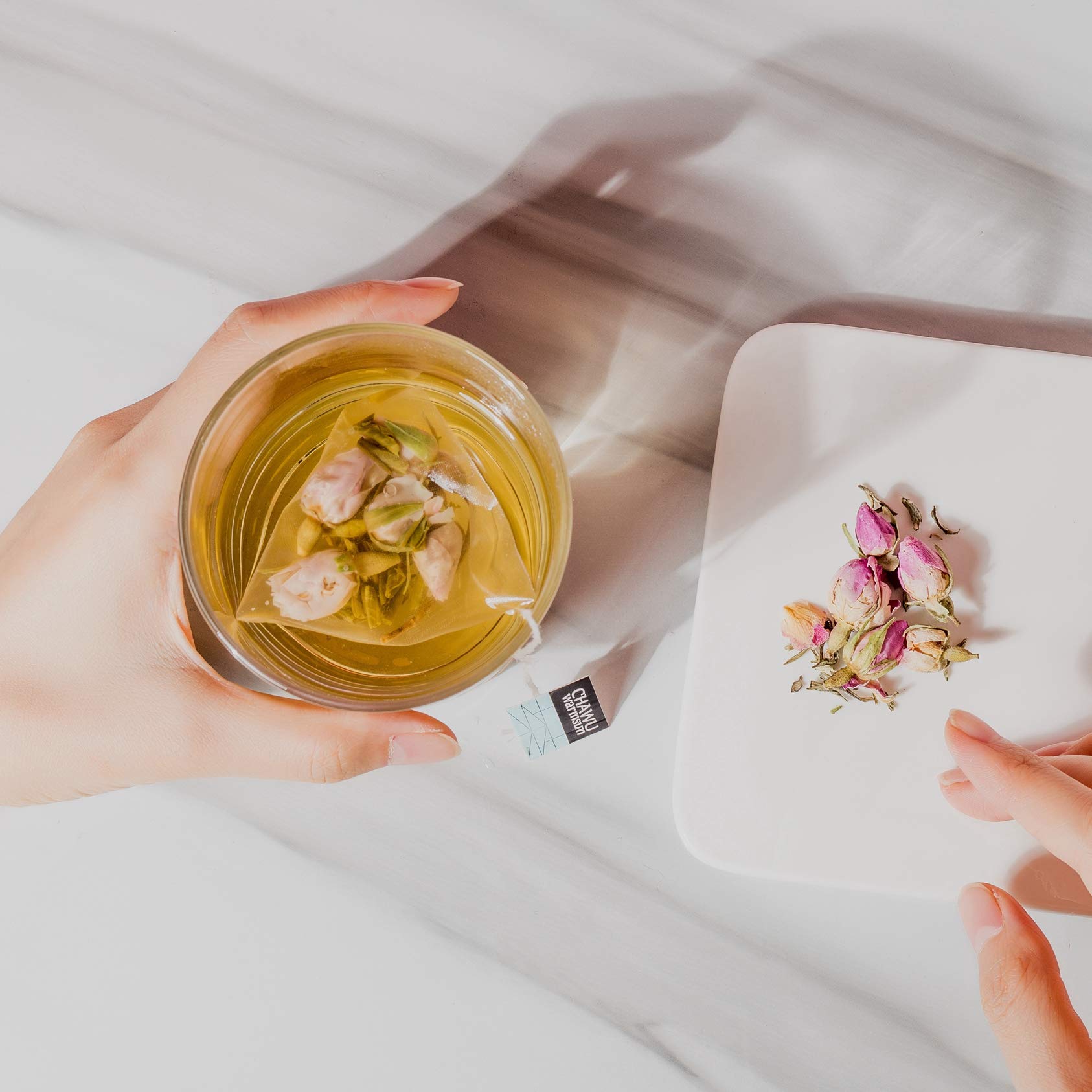 Premium Rose & Jasmine Green Tea Bags - 16 Tea Bags (8 Count/Box, Pack of 2) | Natural Rose Buds with Jasmine Loose Leaf | Perfect for Relaxation, Afternoon Tea & Gifts