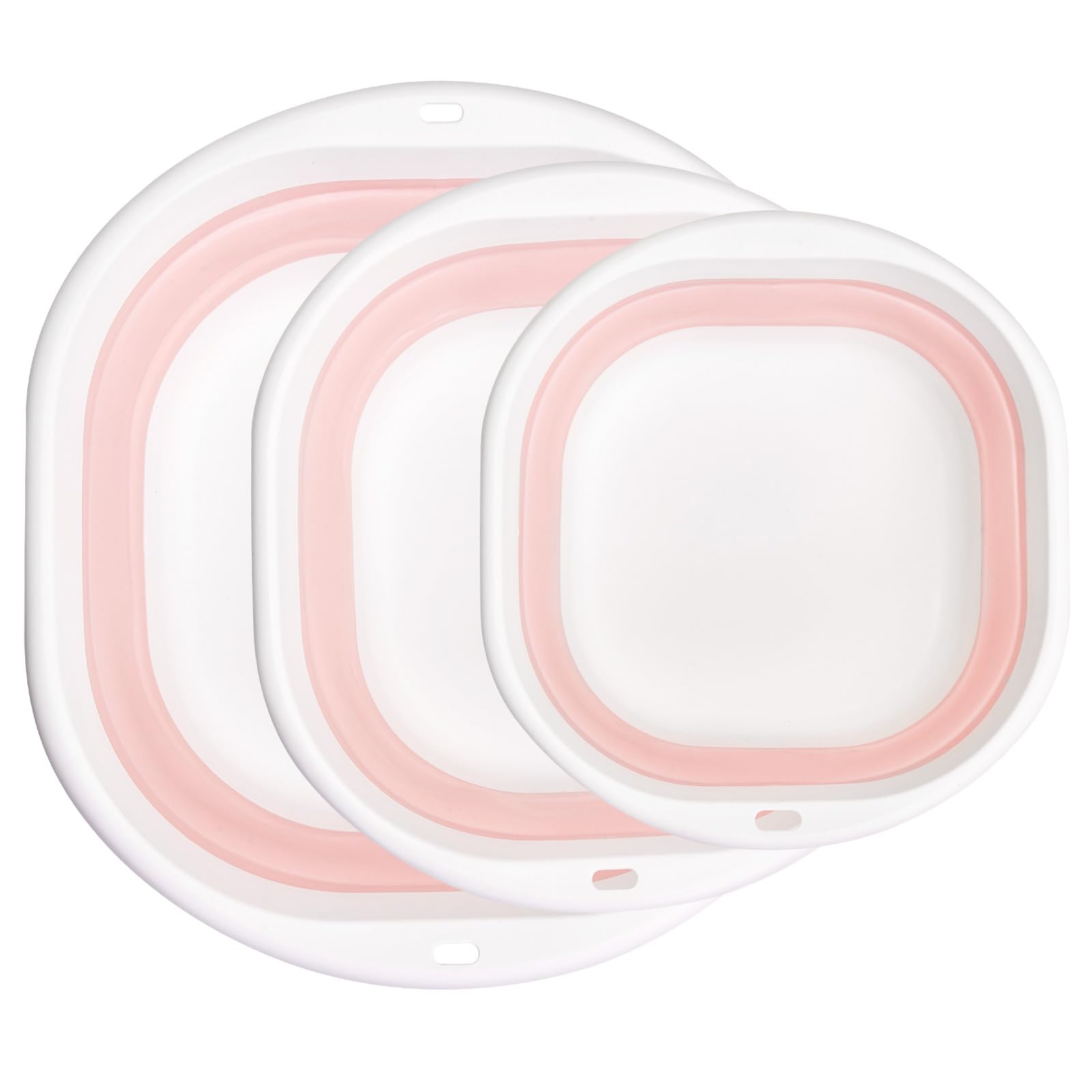 3-Pack Collapsible Wash Basin - Portable Baby Bottle Washing Tub for Camping, Travel, Facial & Foot Care - Ideal for Baby Care, Outdoor Adventures & Home Use (Pink) | Compact & Space-Saving for Small Spaces & On-the-Go Needs