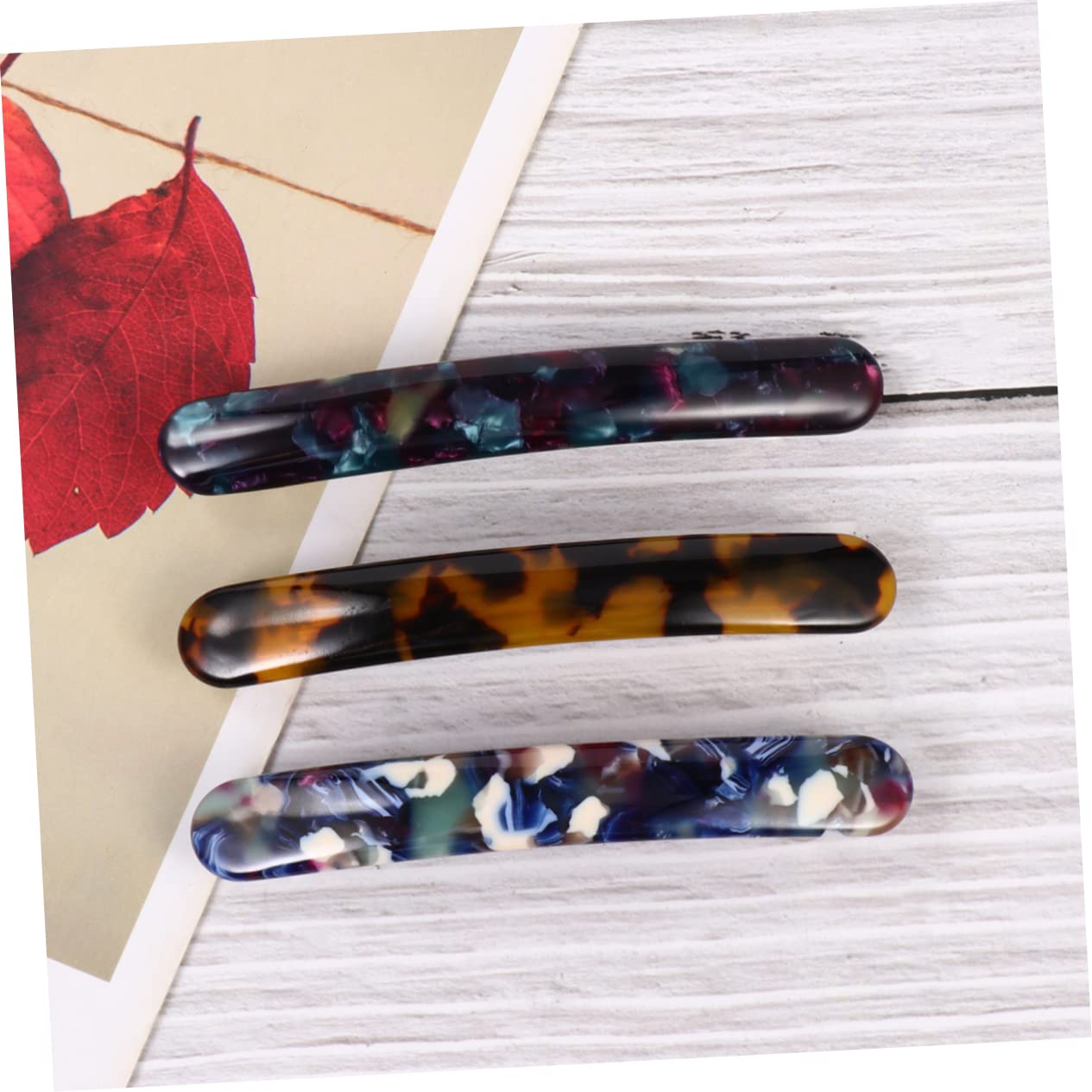 minkissy 3pcs Acetate Hair Clips for Women - Mini Ponytail Holder Barrettes, Plain Hair Clips with Elegant Design for Party, Wedding & Daily Use - Perfect for Updos, Half-Up Styles and Securing Flyaways