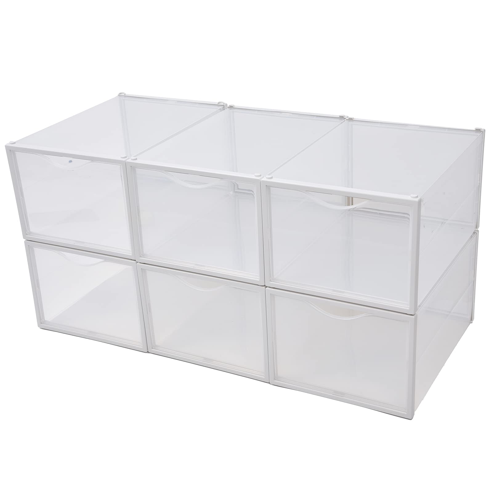 GOTOTOP 6-Piece Shoe Box Organizer Set - Space Saving Storage for Shoes in Closet, Bedroom, Living Room, Laundry Room & Hallway | Perfect for Home Organization & Decluttering