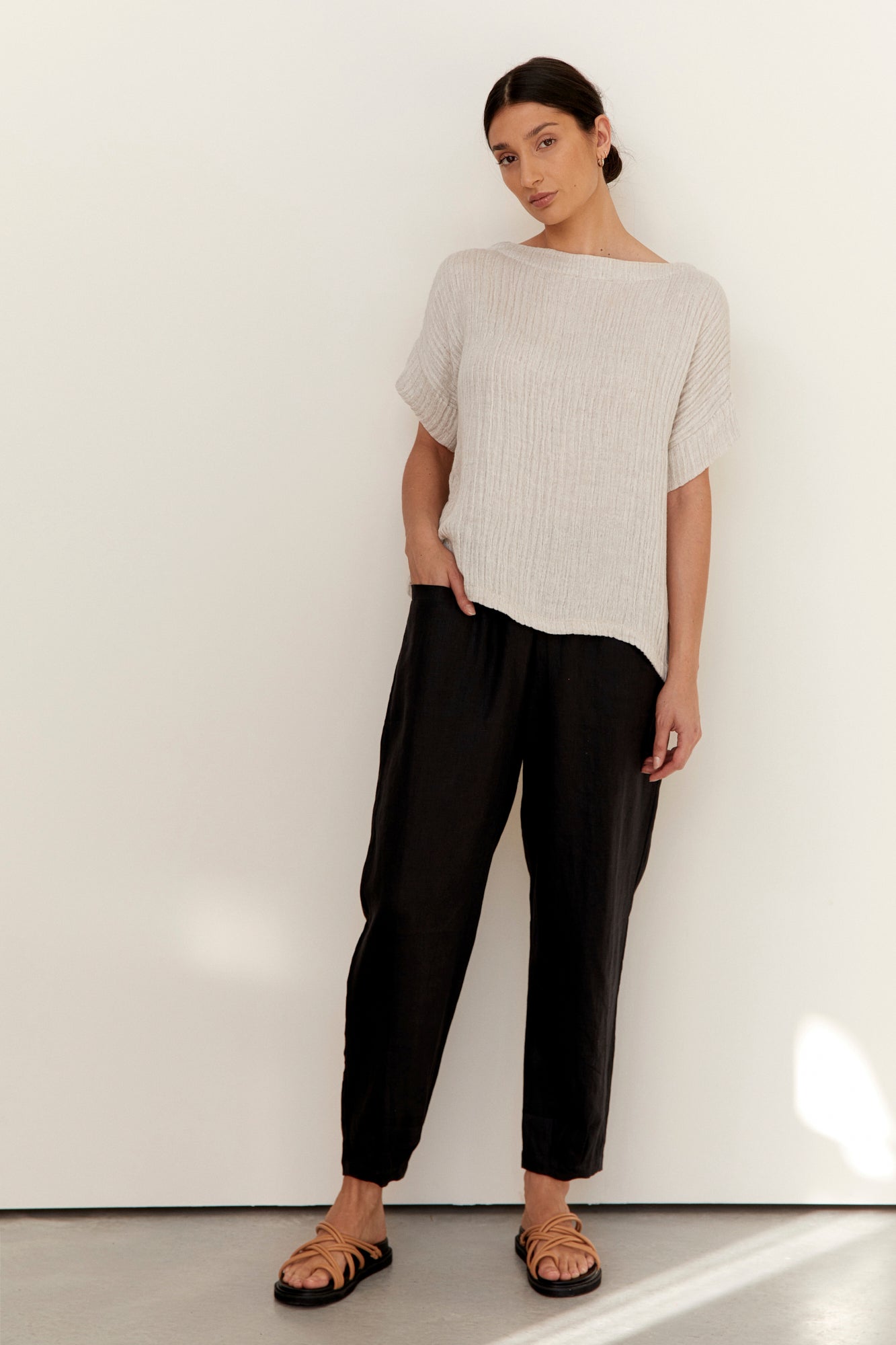 Noosa Linen Pants for Women - Soft & Breathable Black Linen Trousers | Casual Summer Pants for Beach, Travel & Lounge Wear