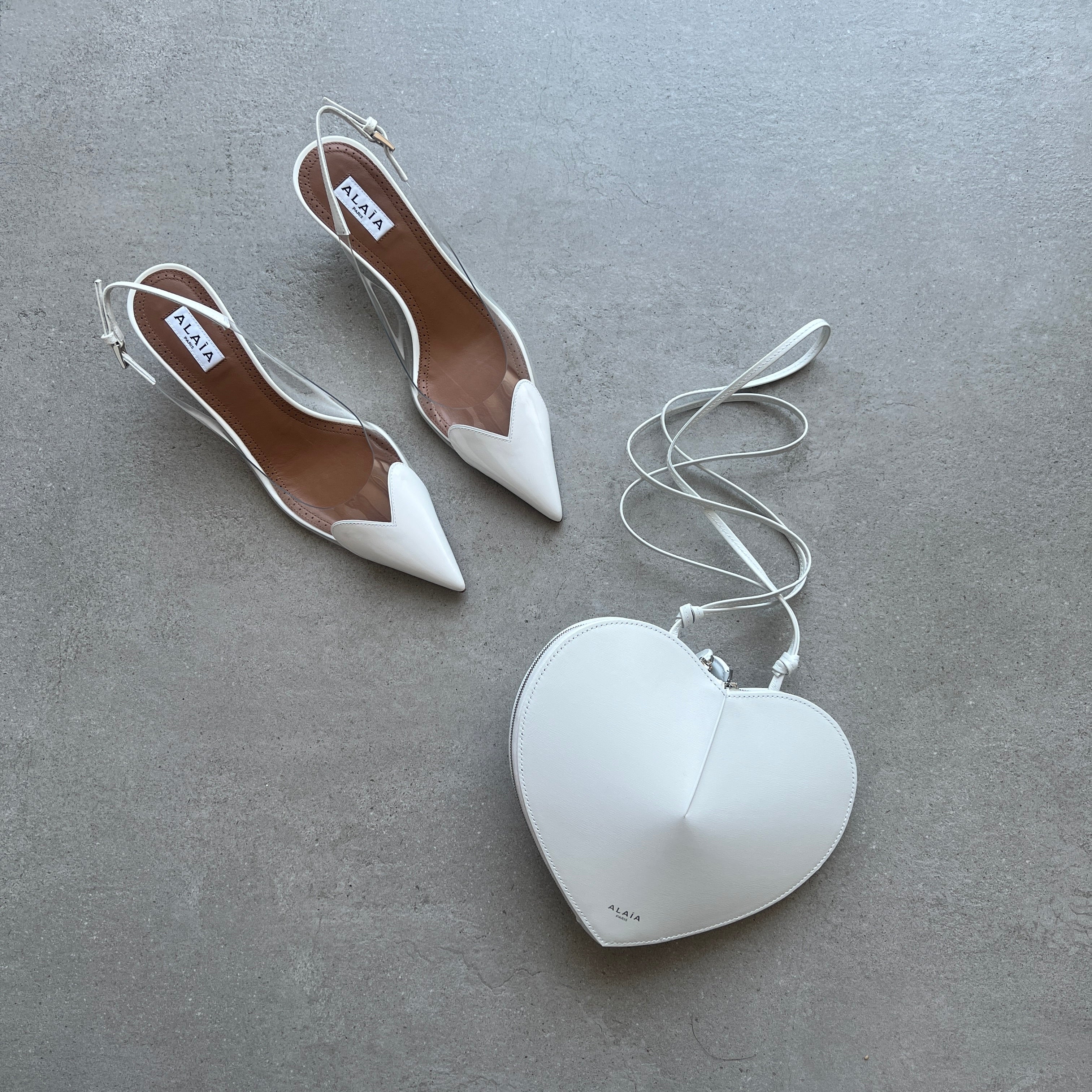 Heart 55 Slingback Women's Shoes - White Comfortable Heels for Weddings, Parties & Date Nights