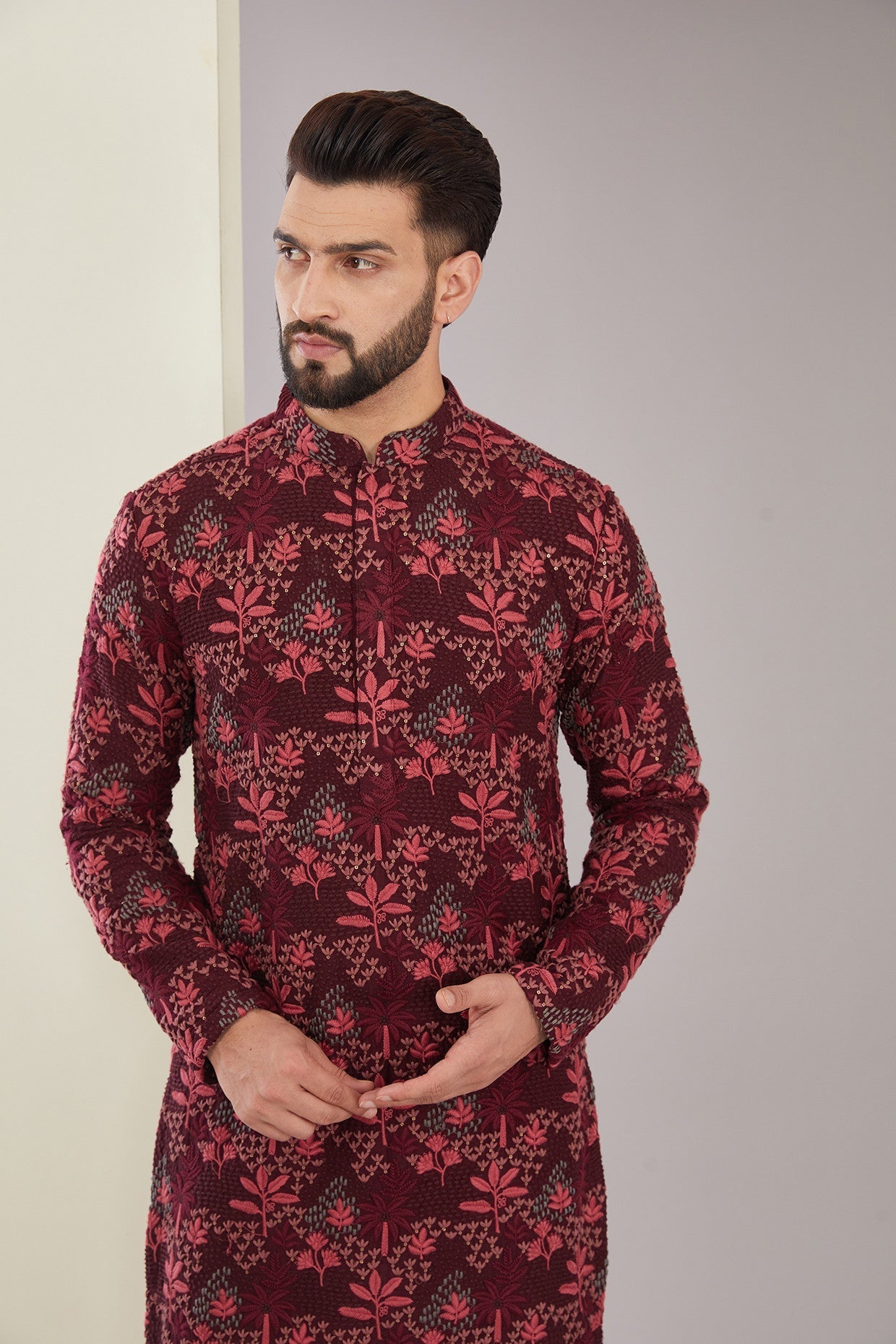 Elegant Maroon Embroidered Kurta for Women | Traditional Indian Tunic Top | Perfect for Festivals, Weddings & Casual Wear