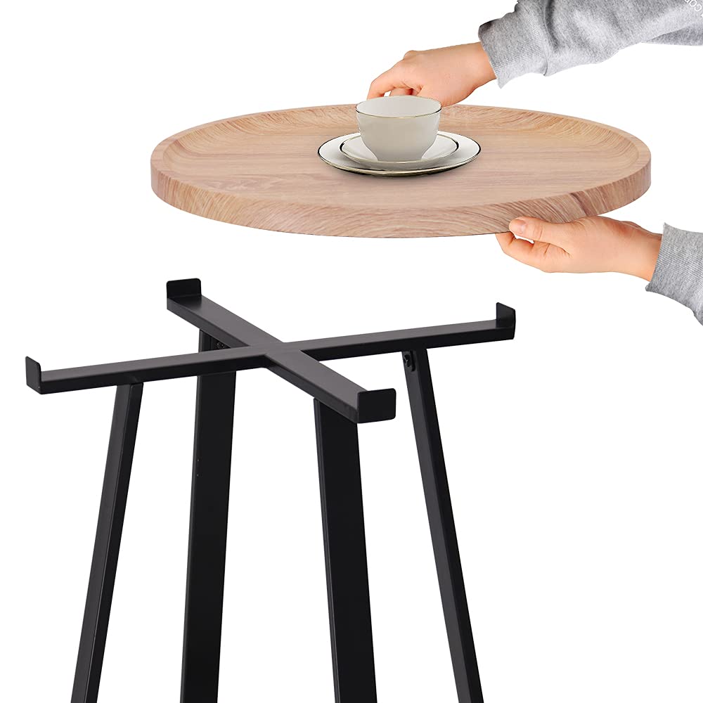 MAYPEX 18 Inch Adjustable Tray Top End Table with Sturdy Metal X-Frame Base - Modern Coffee Table & Sofa Side Table for Living Room, Bedroom, or Office Use