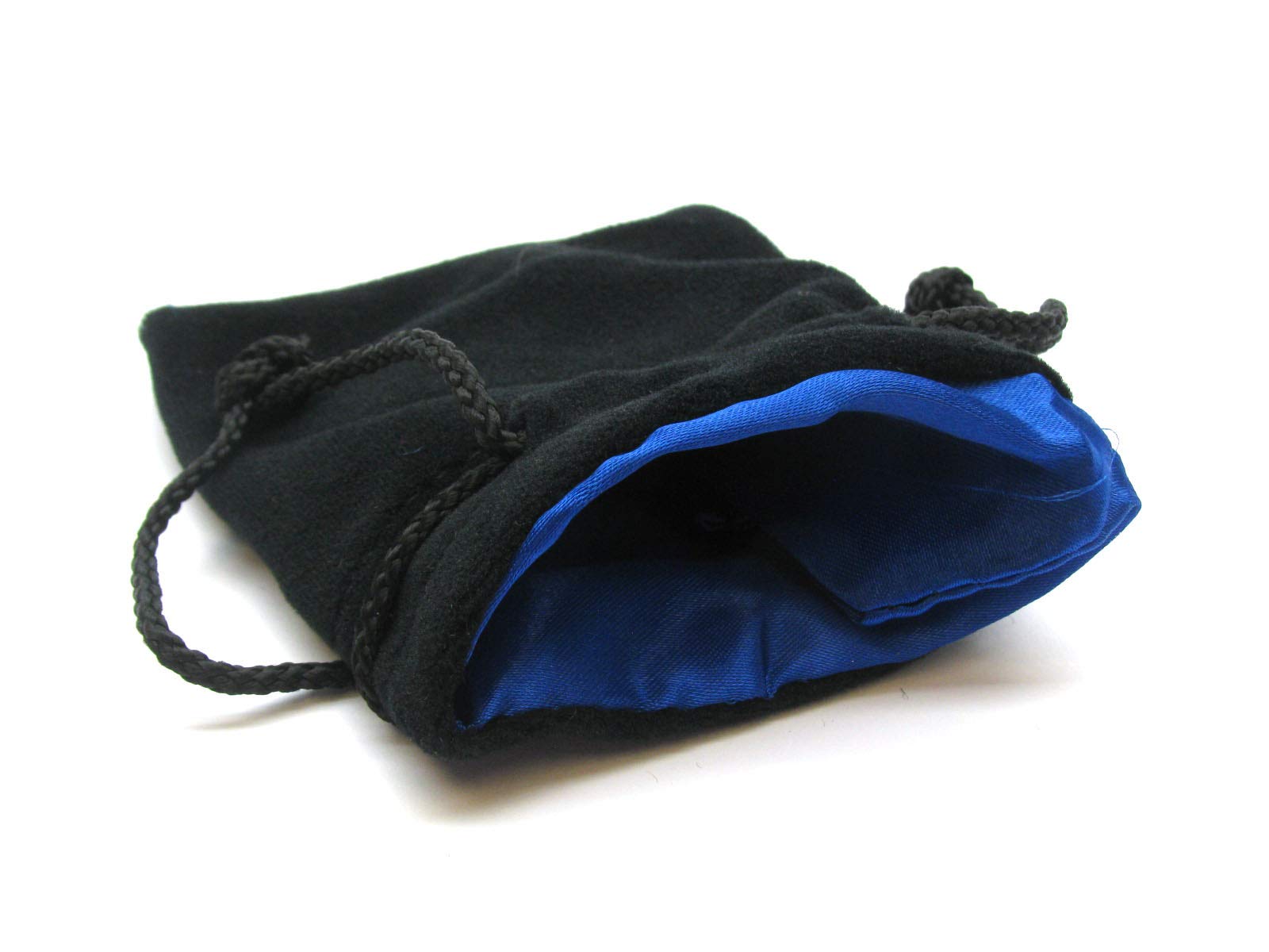 Koplow Games Blue & Black Velvet Dice Bag - Small Drawstring Pouch for Board Games, RPG, D&D, Casino, and Travel Accessories